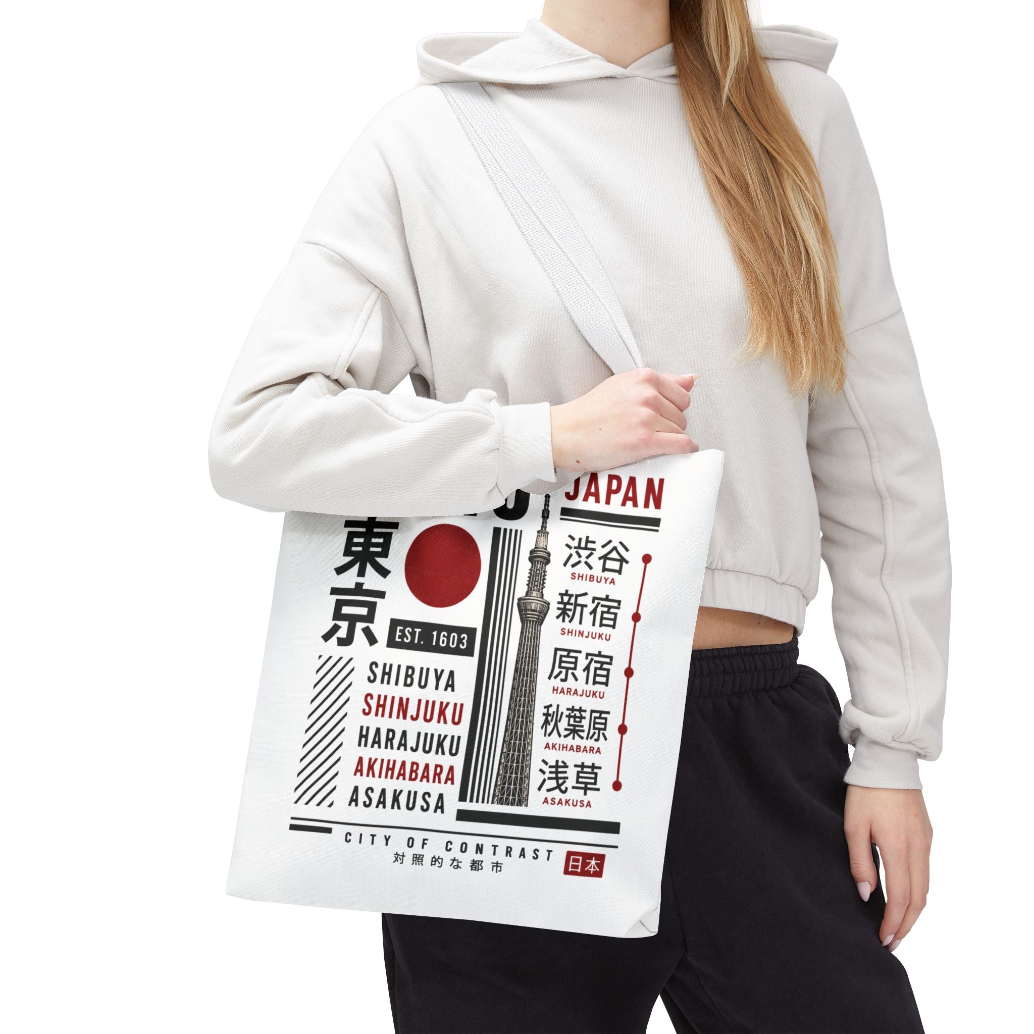 Tokyo Japan Graphic Tote Bag — Shibuya Shinjuku Harajuku Akihabara Asakusa Design