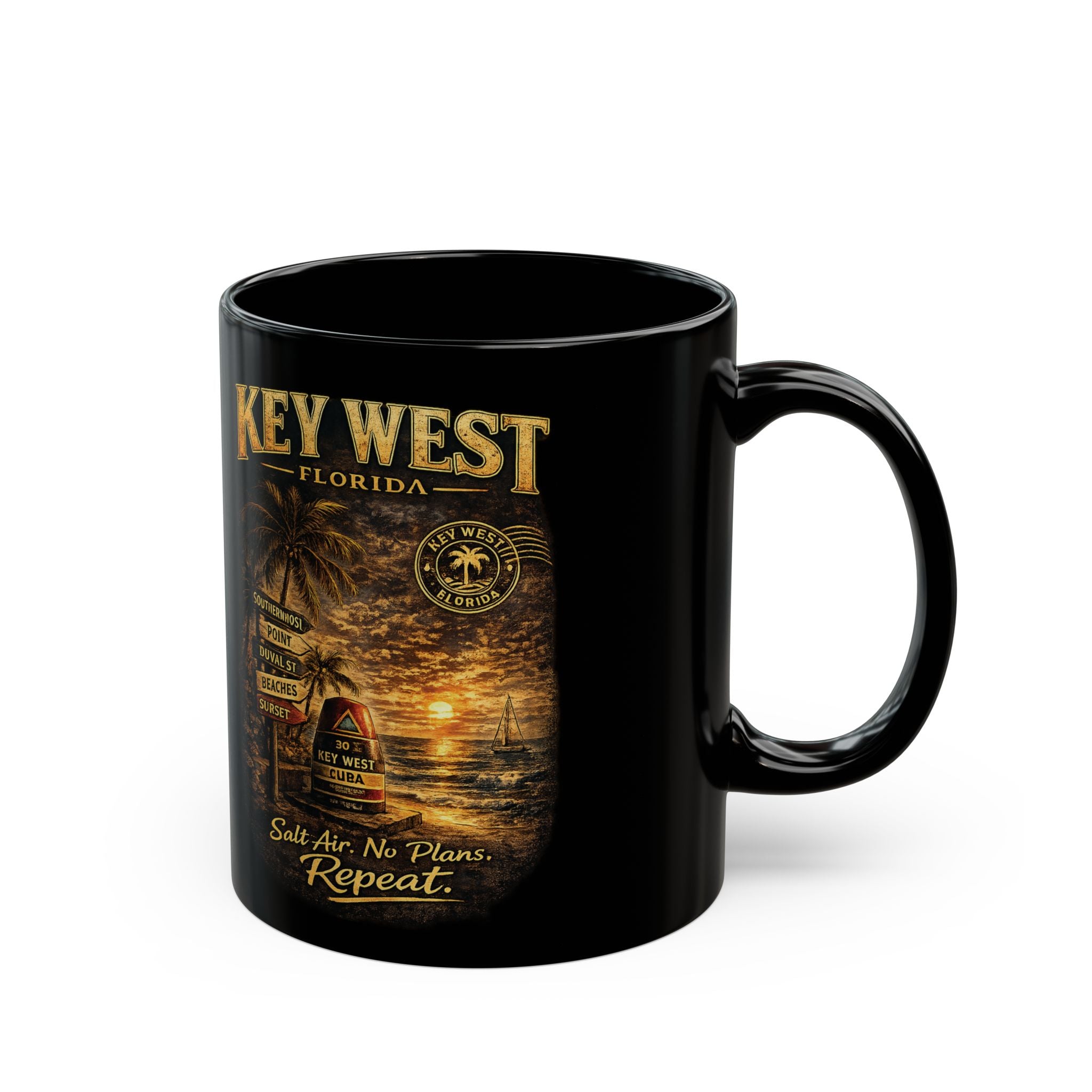 Key West Florida Mug — "Salt Air. No Plans. Repeat." (11oz/15oz)