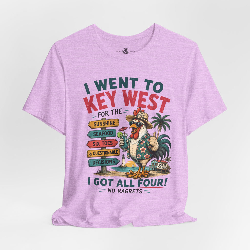 Key West Vacation T‑Shirt — “I Went to Key West for the Sunshine, Seafood, Six Toes & Questionable Decisions” - No Ragrets