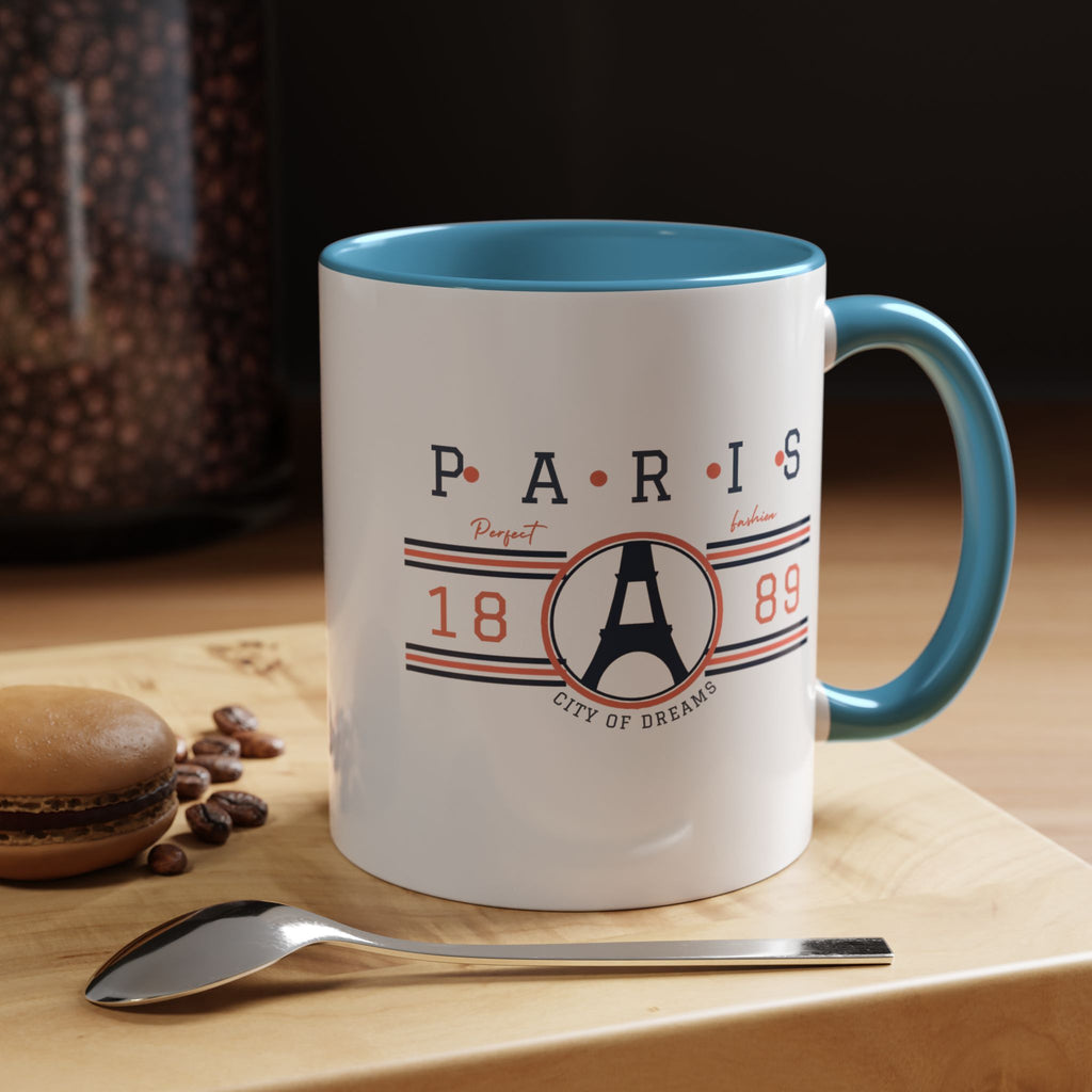 Paris Eiffel Tower Accent Coffee Mug - City of Dreams 1889 Travel Souvenir