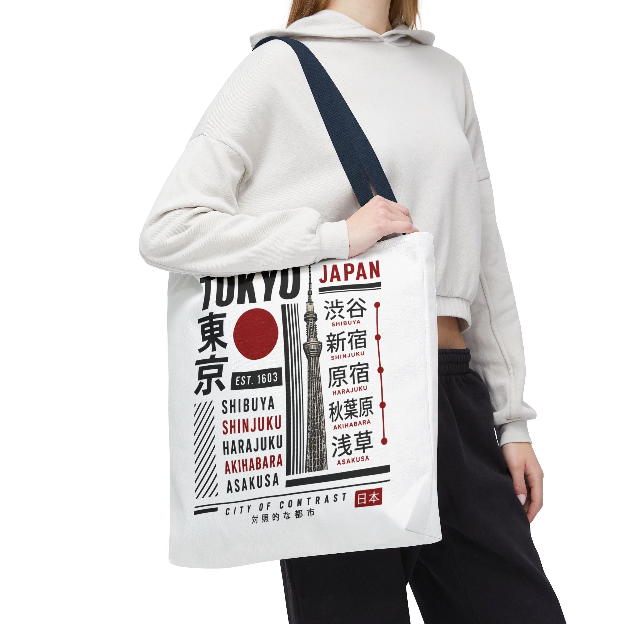 Tokyo Japan Graphic Tote Bag — Shibuya Shinjuku Harajuku Akihabara Asakusa Design