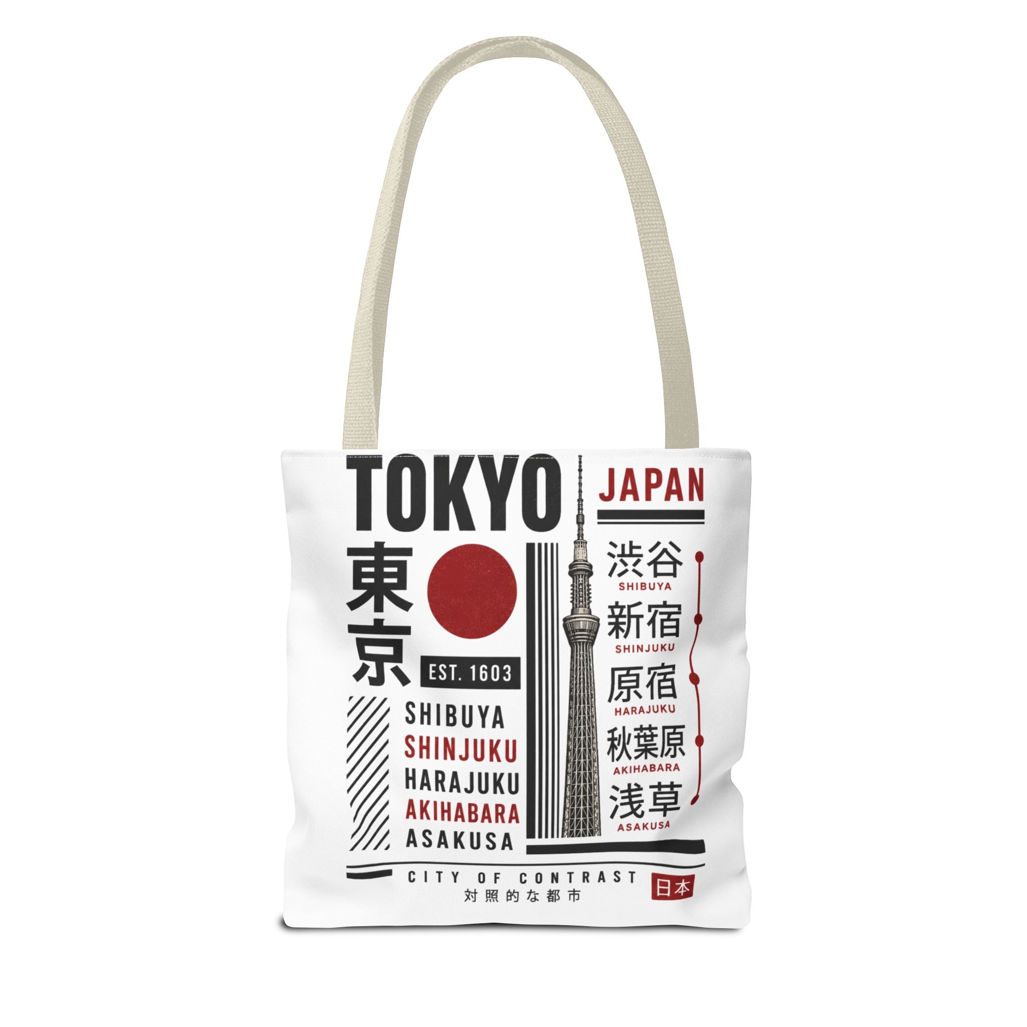 Tokyo Japan Graphic Tote Bag — Shibuya Shinjuku Harajuku Akihabara Asakusa Design