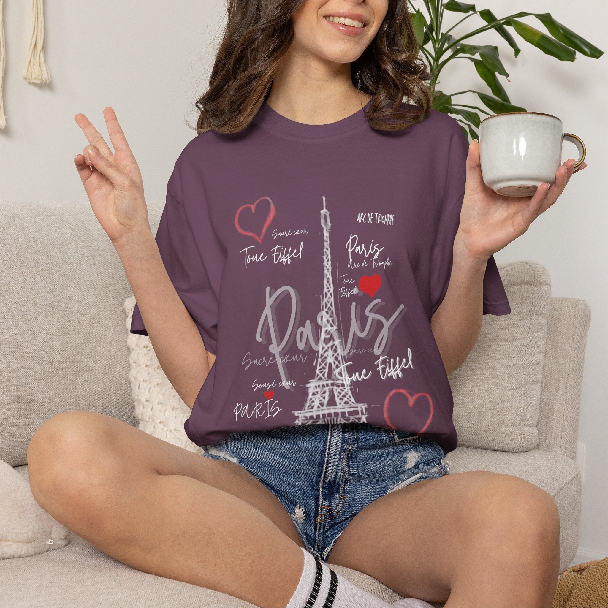 Paris Eiffel Tower T-Shirt — Romantic Heart Travel Tee