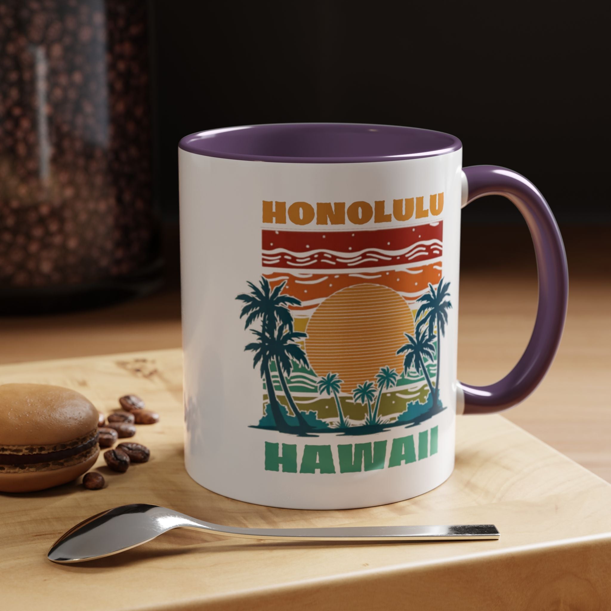 Honolulu Hawaii Vintage Sunset Coffee Mug (11/15oz)