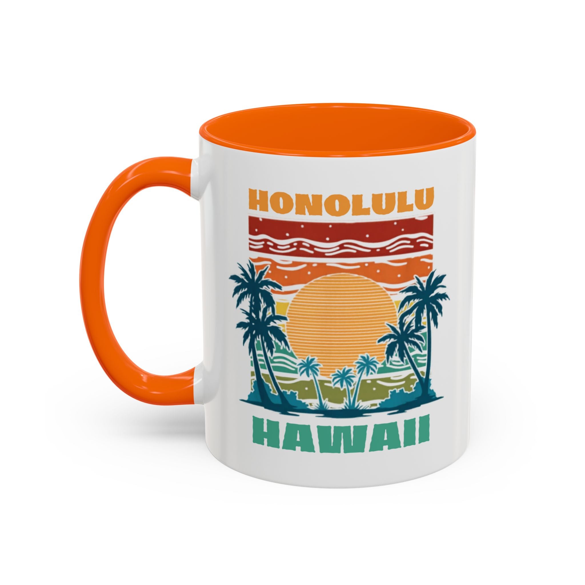 Honolulu Hawaii Vintage Sunset Coffee Mug (11/15oz)