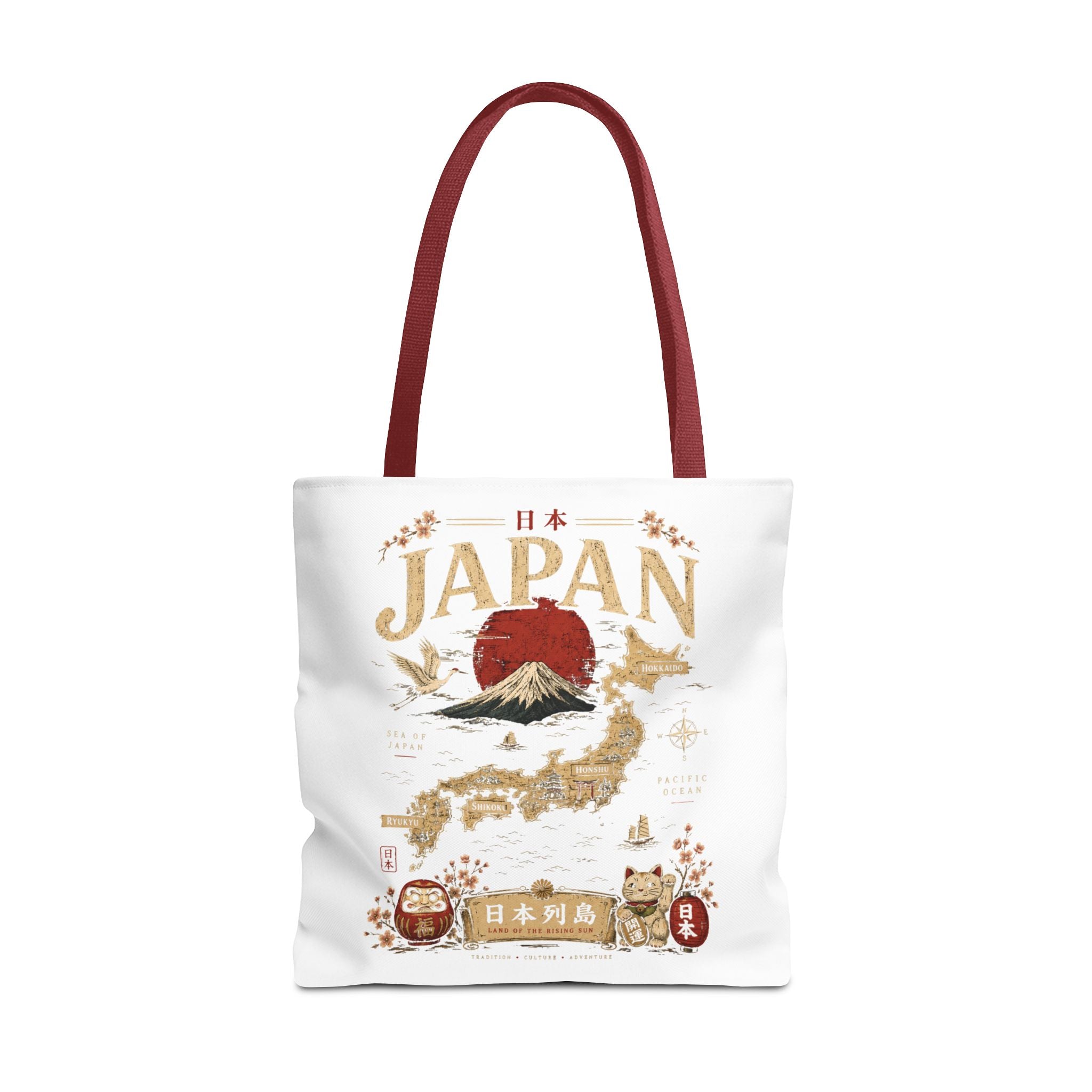 Japan Map Tote Bag – Mount Fuji & Rising Sun Travel Tote