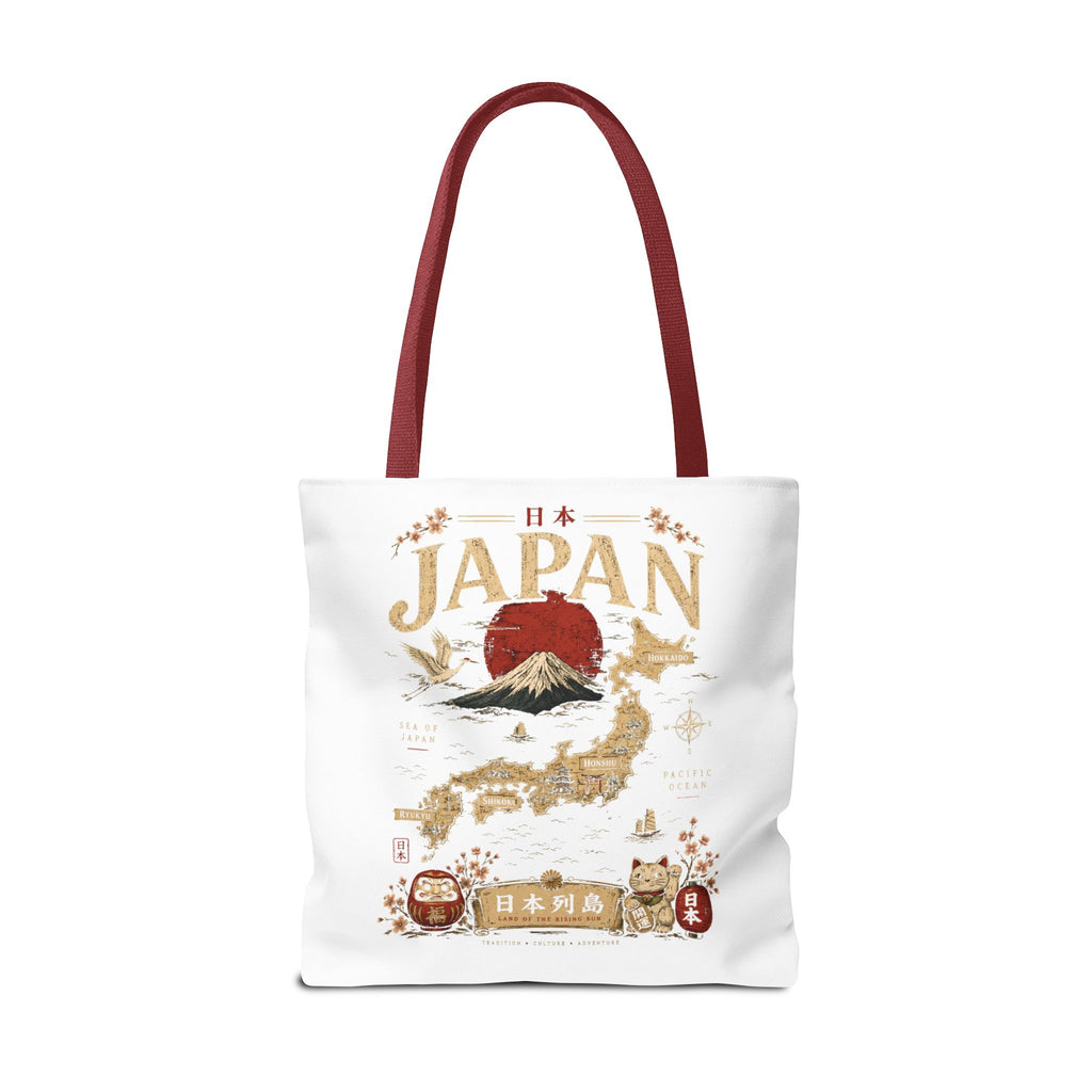 Japan Map Tote Bag – Mount Fuji & Rising Sun Travel Tote