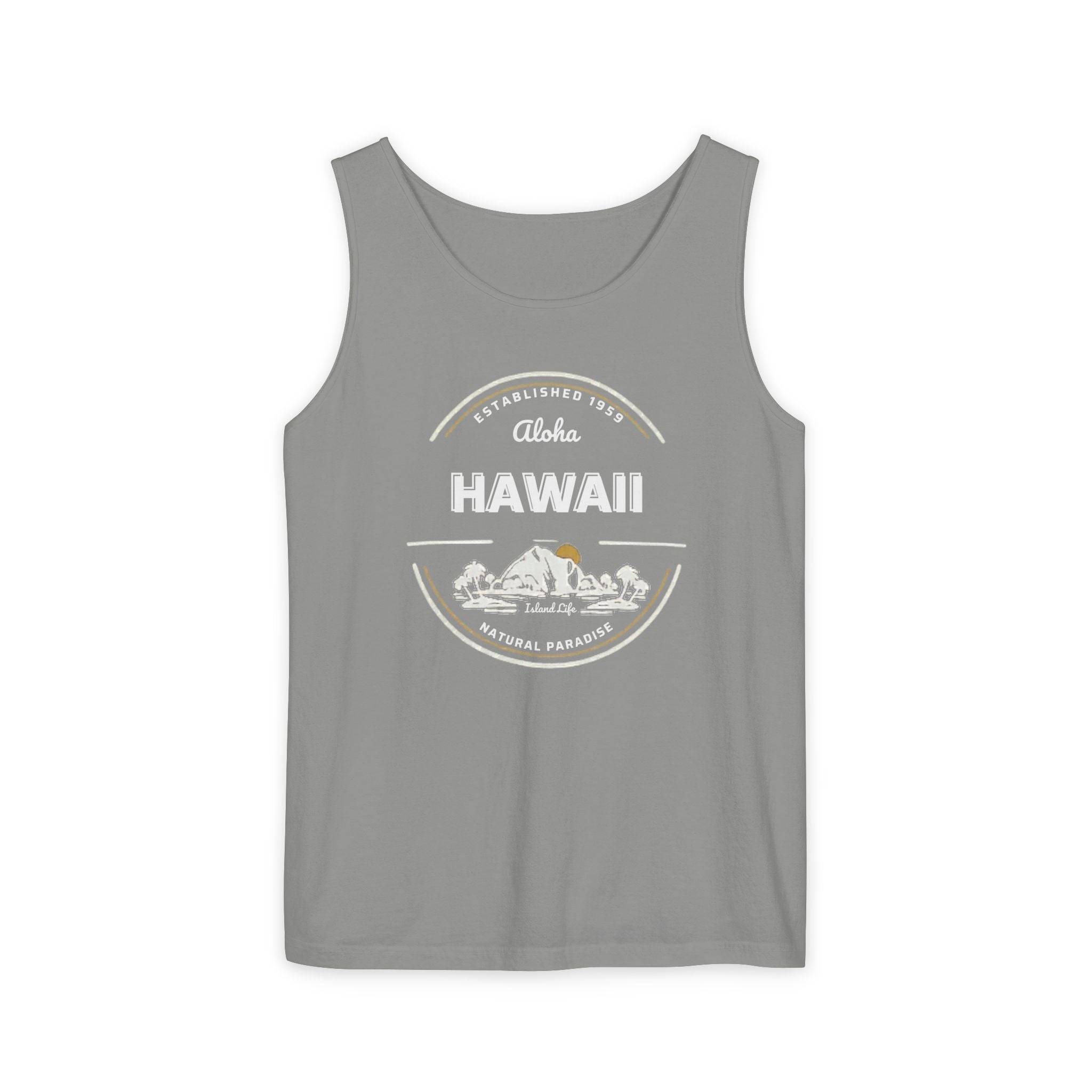 Hawaii Aloha Island Vintage Tank Top — Coral Beach Vacation Tee