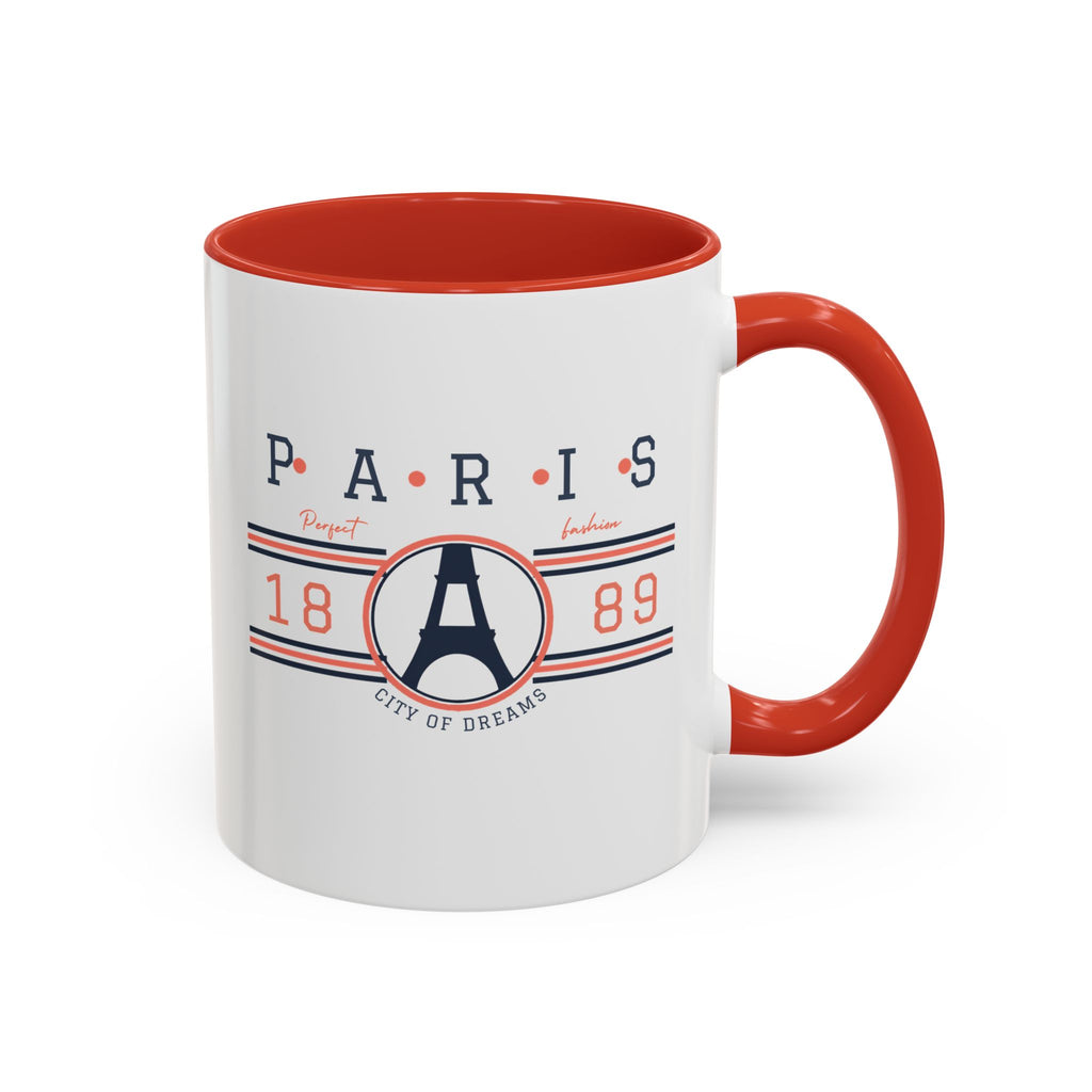 Paris Eiffel Tower Accent Coffee Mug - City of Dreams 1889 Travel Souvenir