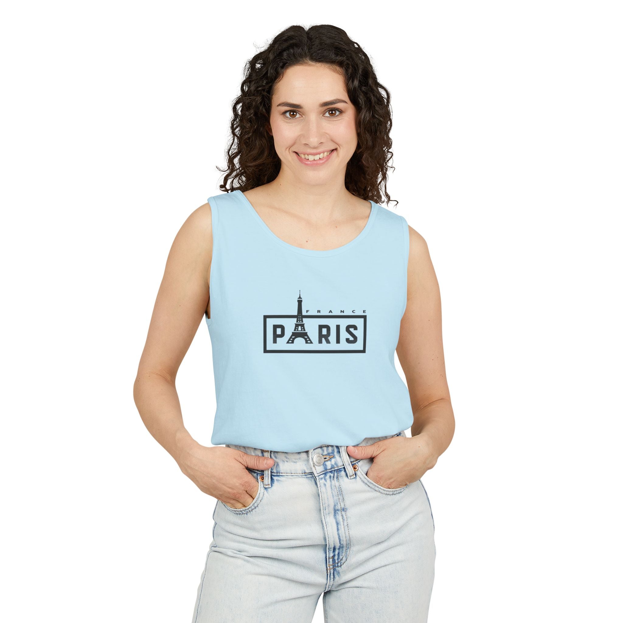 Paris Eiffel Tower Vintage Travel Tank Top — Retro French Graphic Tank