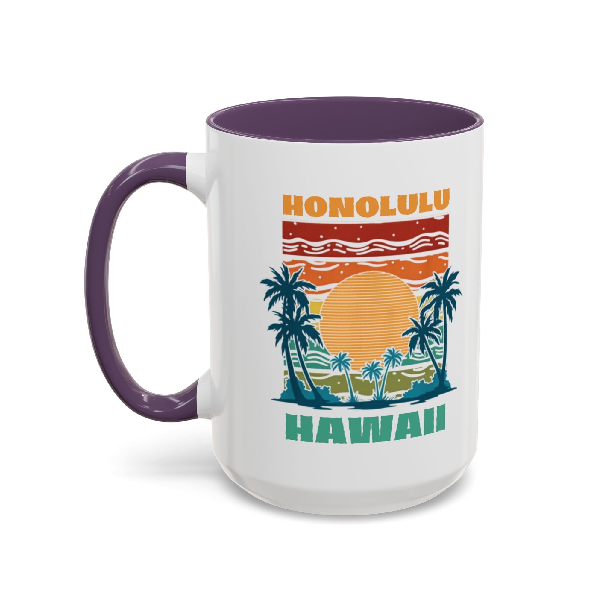 Honolulu Hawaii Vintage Sunset Coffee Mug (11/15oz)