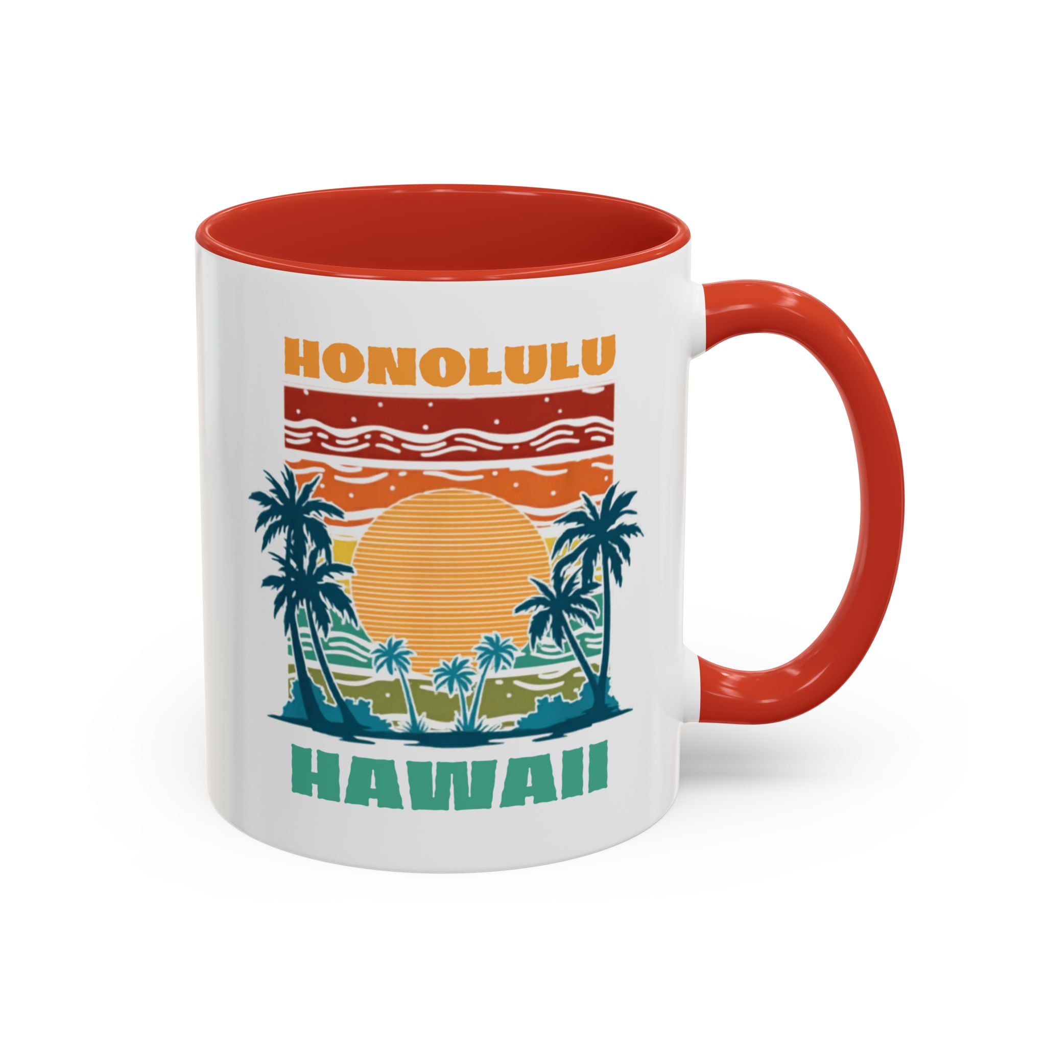 Honolulu Hawaii Vintage Sunset Coffee Mug (11/15oz)
