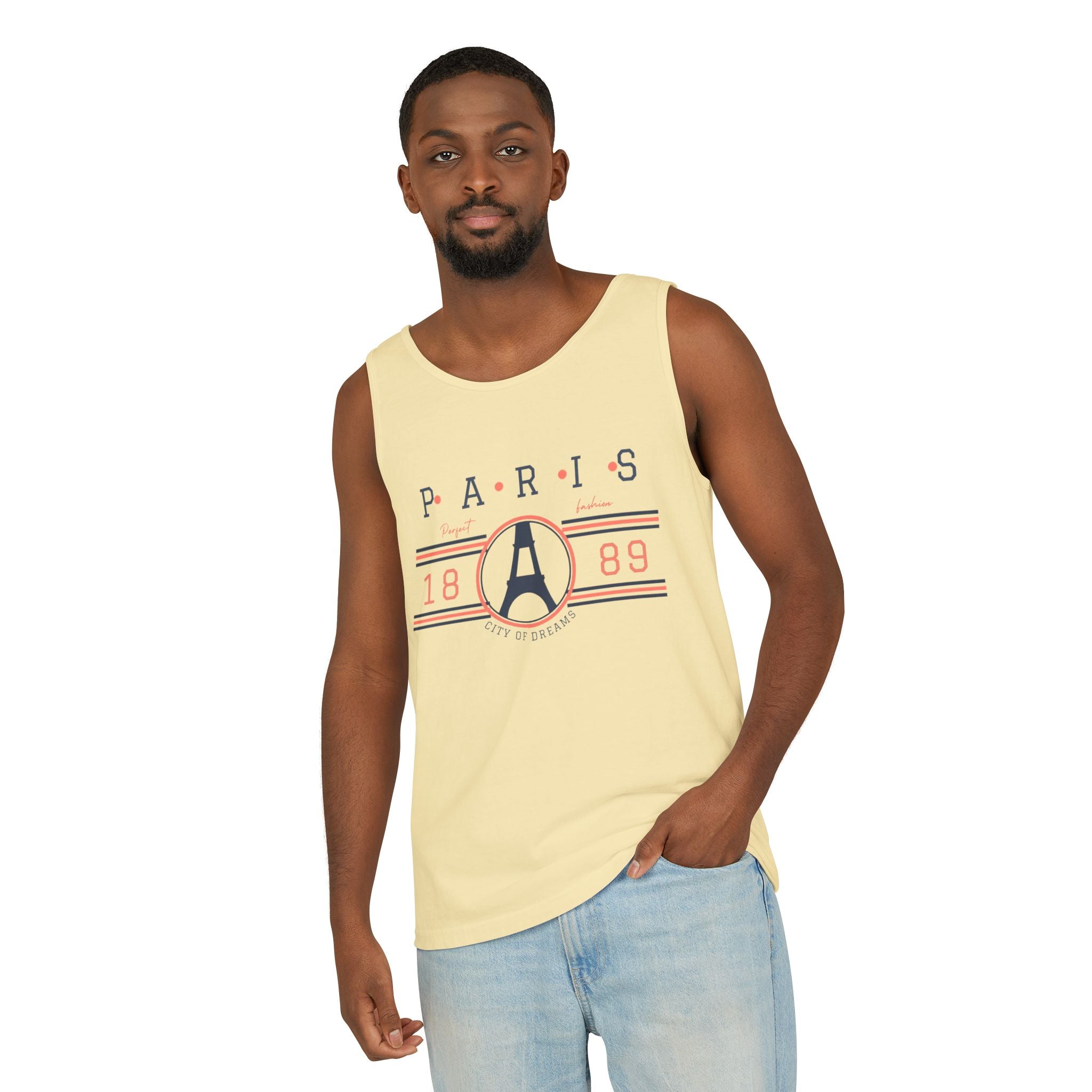 Paris 1889 Eiffel Tower Tank Top — Vintage French Travel Graphic Tank