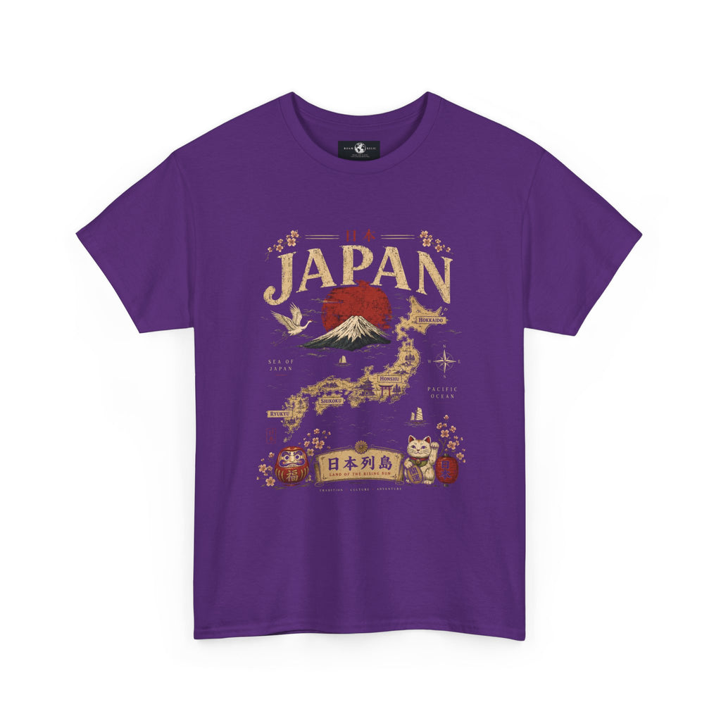 Japan Vintage Graphic Tee — Mount Fuji, Maneki-Neko & Kanji Travel Shirt