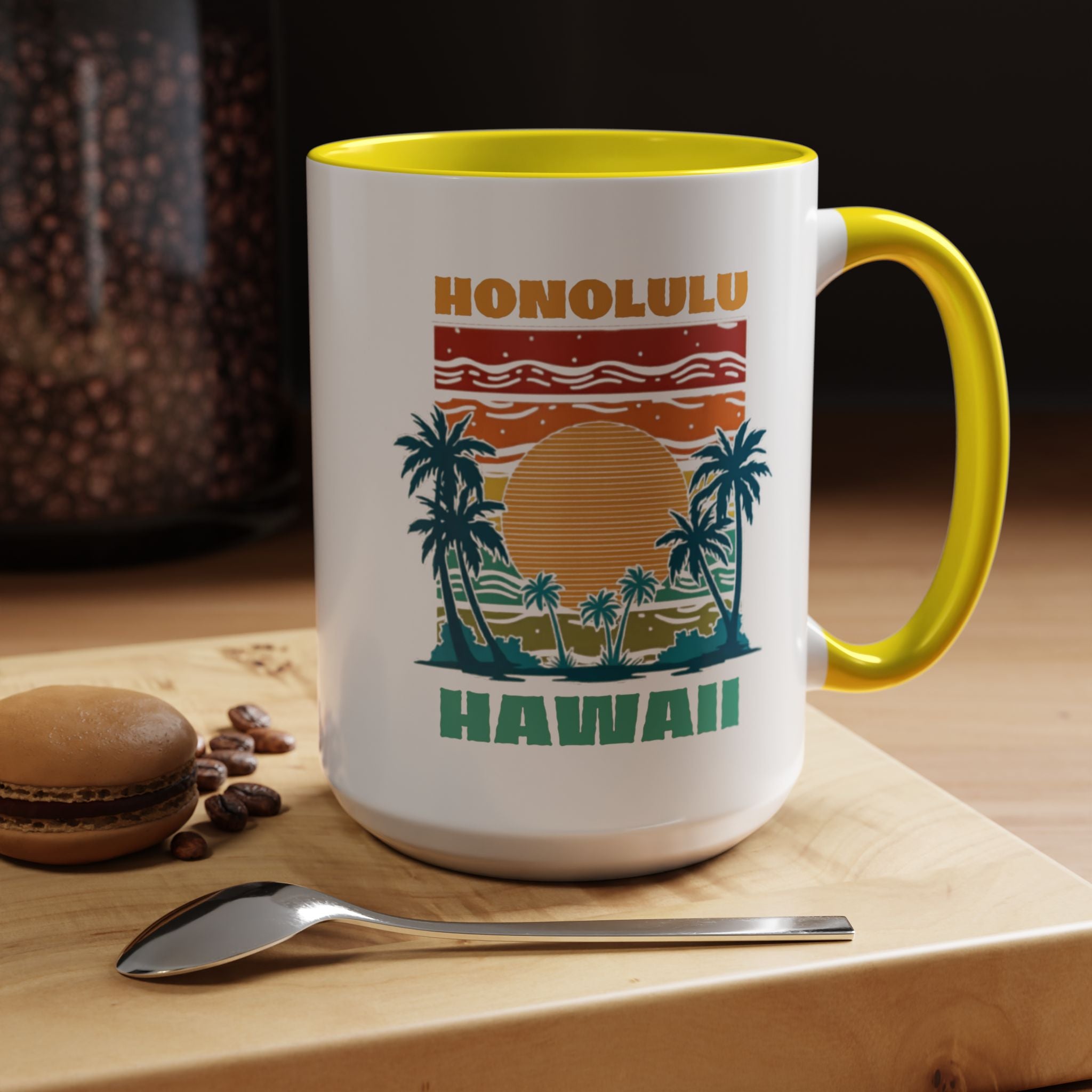 Honolulu Hawaii Vintage Sunset Coffee Mug (11/15oz)