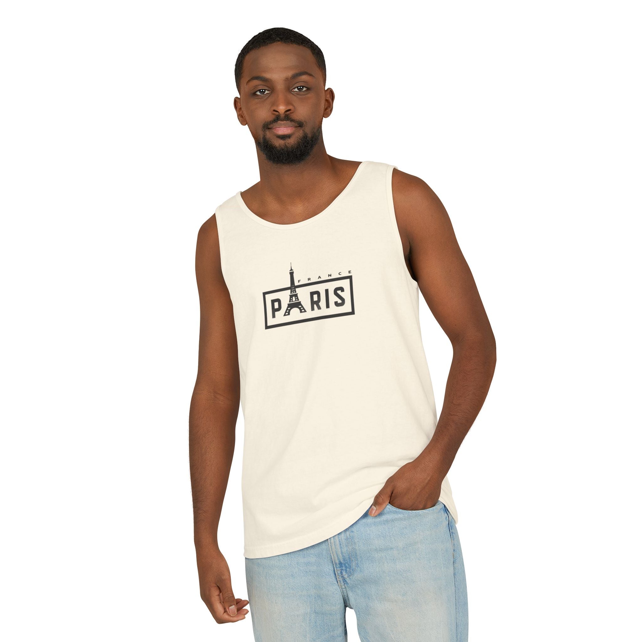 Paris Eiffel Tower Vintage Travel Tank Top — Retro French Graphic Tank