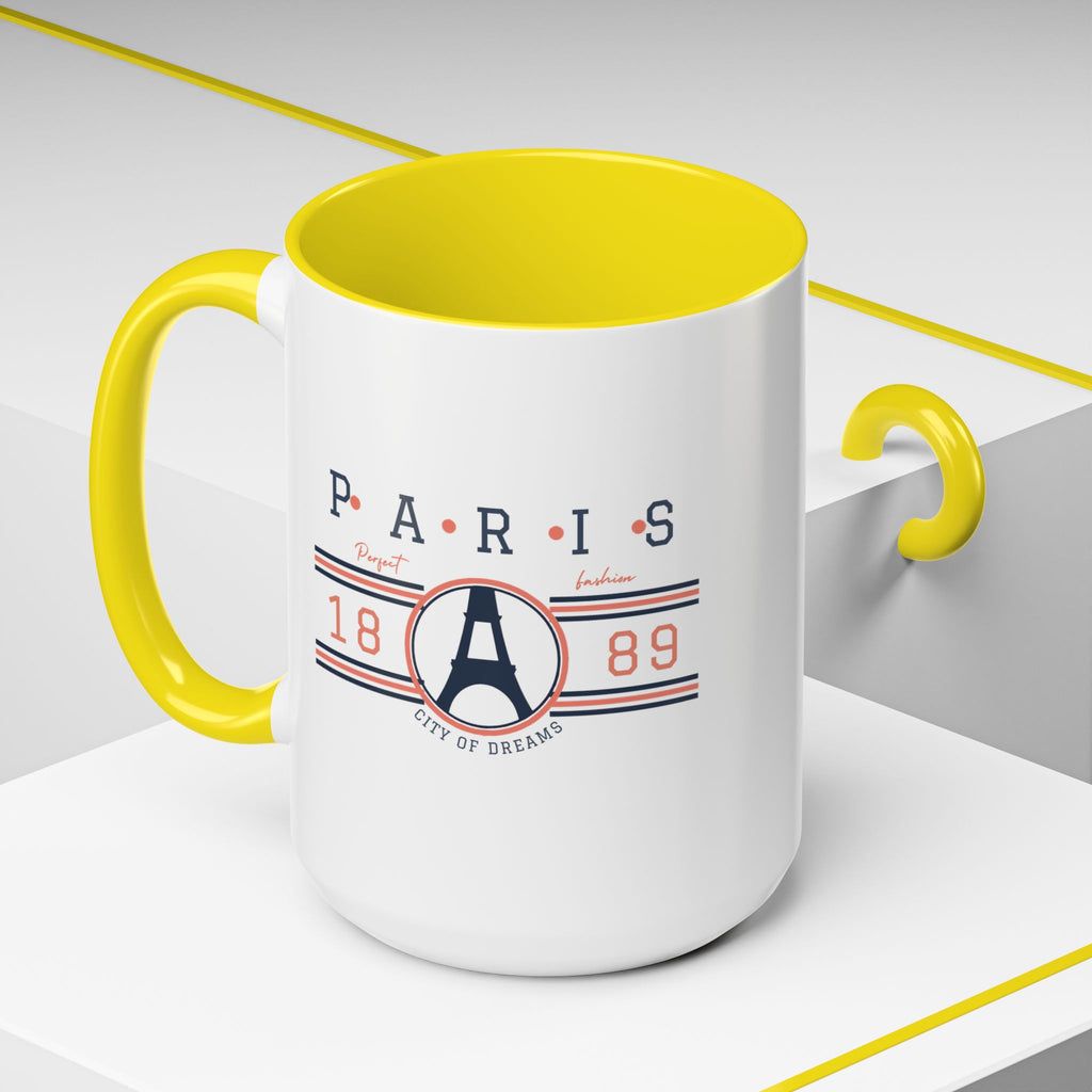 Paris Eiffel Tower Accent Coffee Mug - City of Dreams 1889 Travel Souvenir