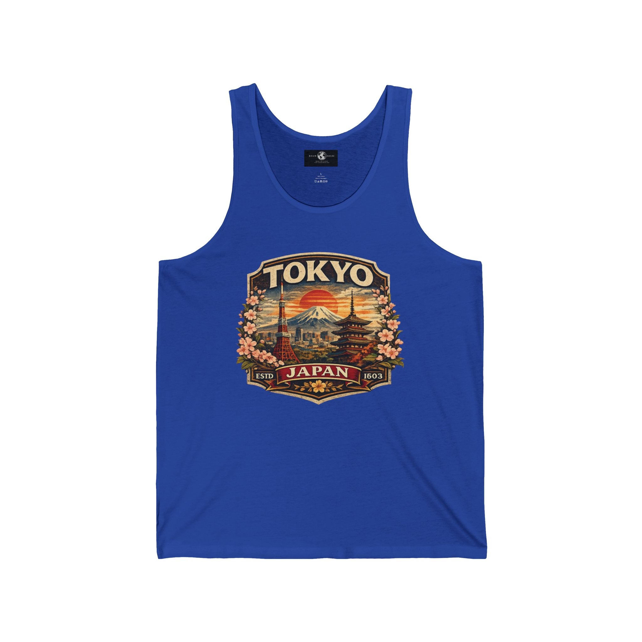 Tokyo Japan Vintage Travel Tank Top — Retro Mt. Fuji & Cherry Blossom Graphic