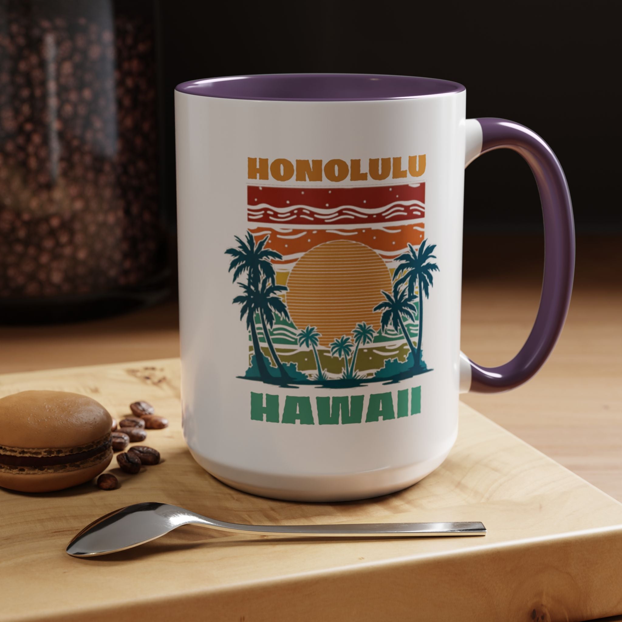 Honolulu Hawaii Vintage Sunset Coffee Mug (11/15oz)