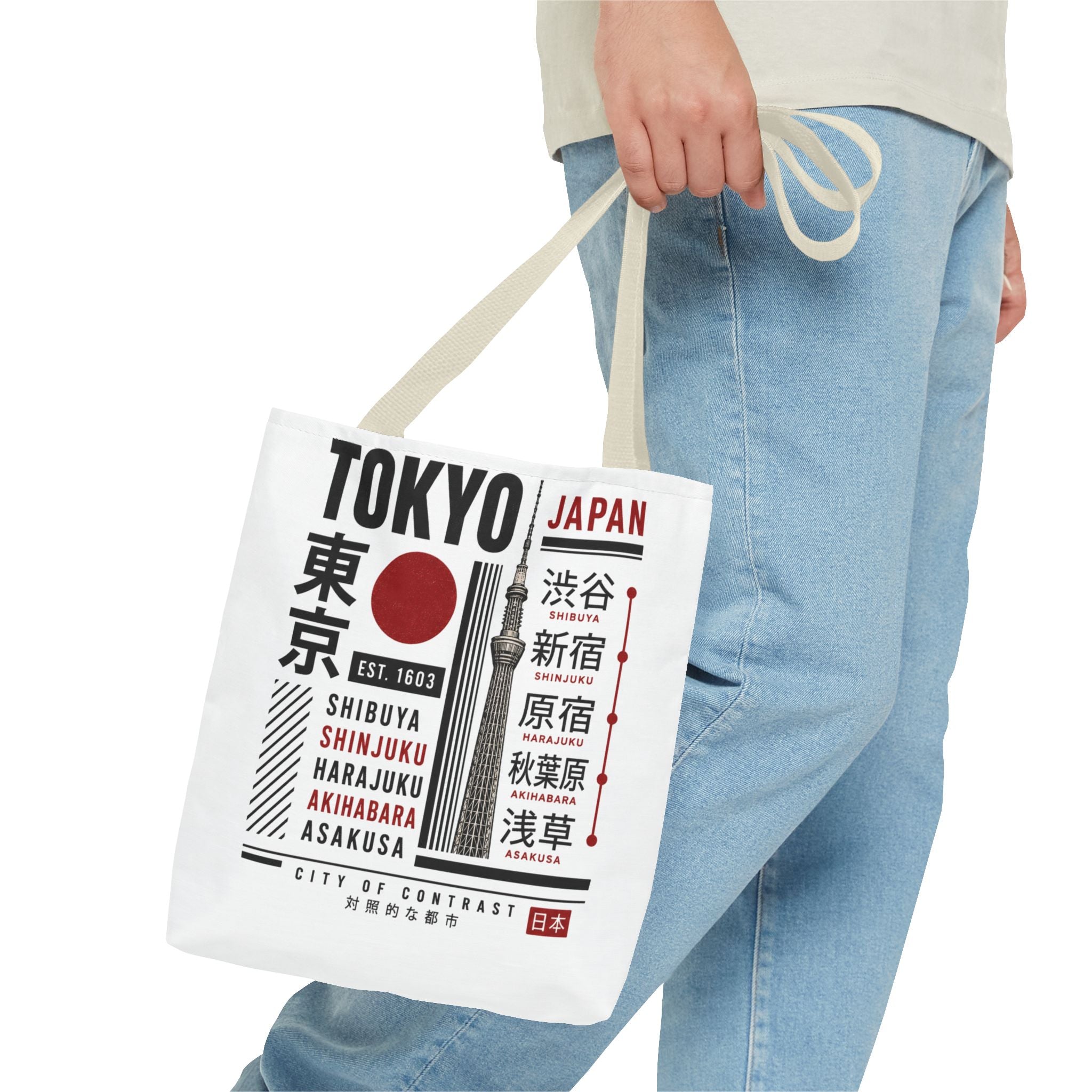 Tokyo Japan Graphic Tote Bag — Shibuya Shinjuku Harajuku Akihabara Asakusa Design