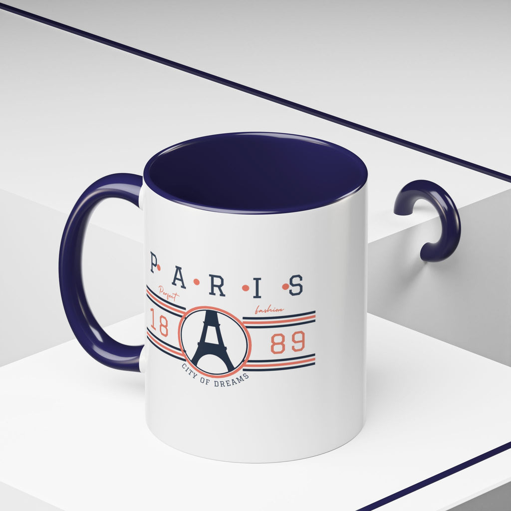 Paris Eiffel Tower Accent Coffee Mug - City of Dreams 1889 Travel Souvenir