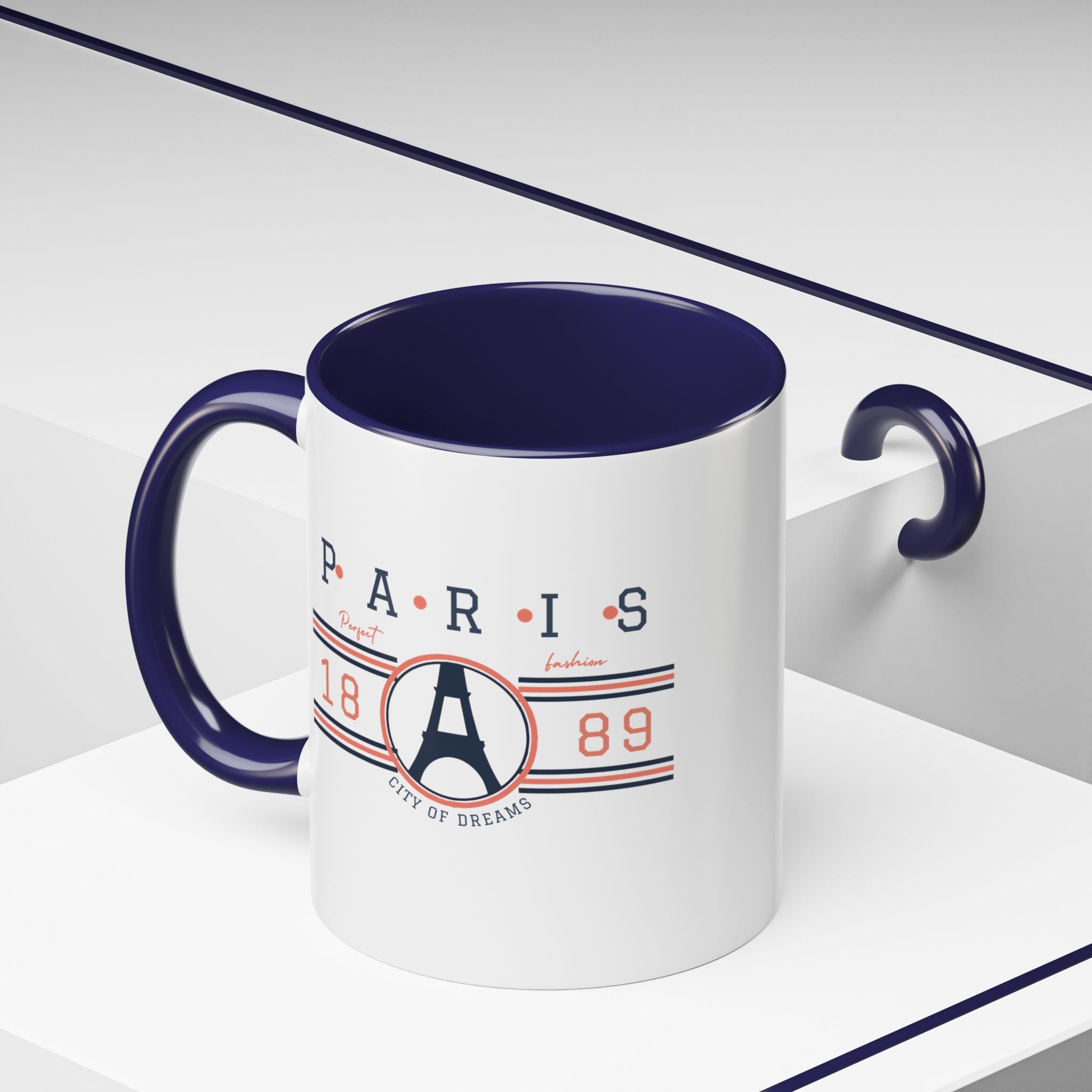 Paris Eiffel Tower Accent Coffee Mug - City of Dreams 1889 Travel Souvenir