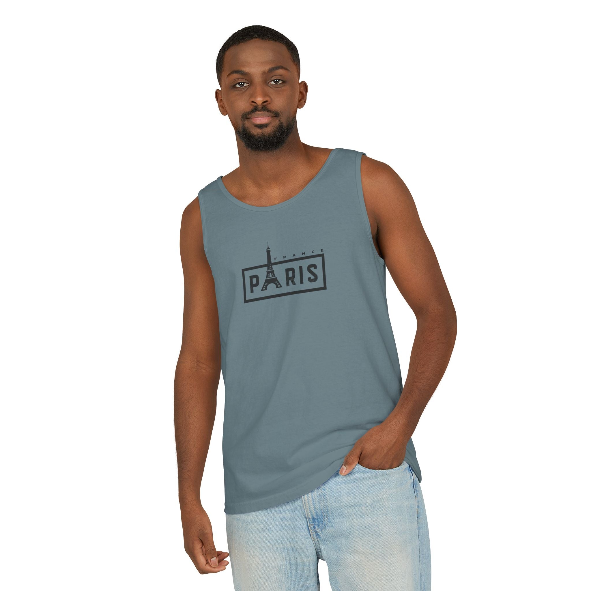 Paris Eiffel Tower Vintage Travel Tank Top — Retro French Graphic Tank