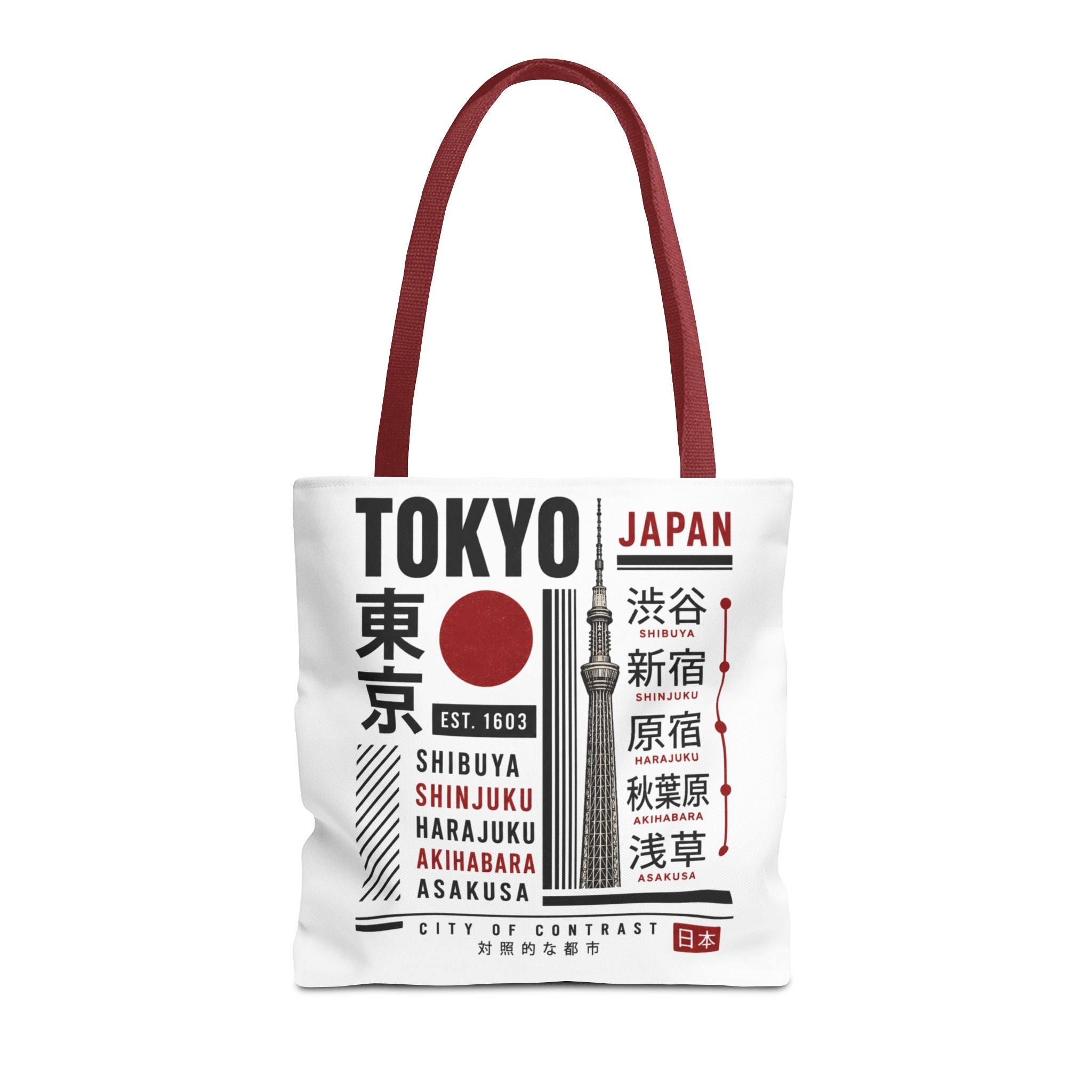 Tokyo Japan Graphic Tote Bag — Shibuya Shinjuku Harajuku Akihabara Asakusa Design