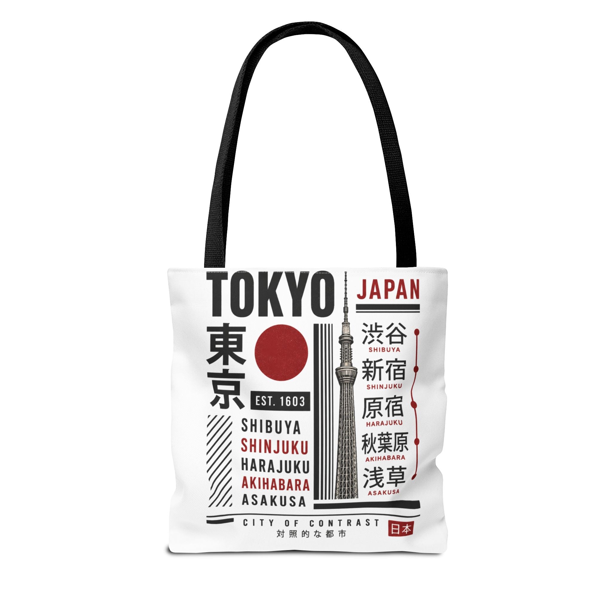 Tokyo Japan Graphic Tote Bag — Shibuya Shinjuku Harajuku Akihabara Asakusa Design