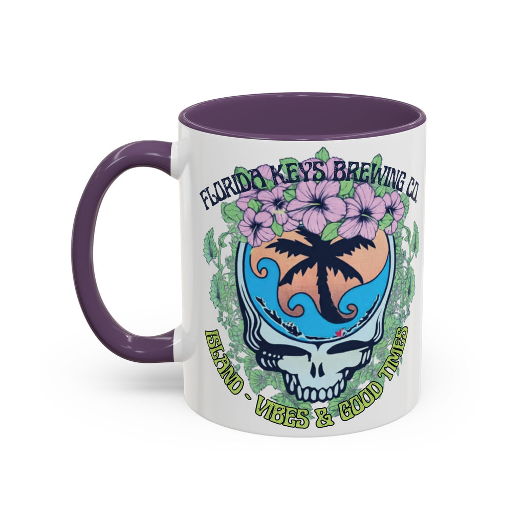 Coffee Mug — Tropical Island Vibes & Good Times Skull Design Key West Florida