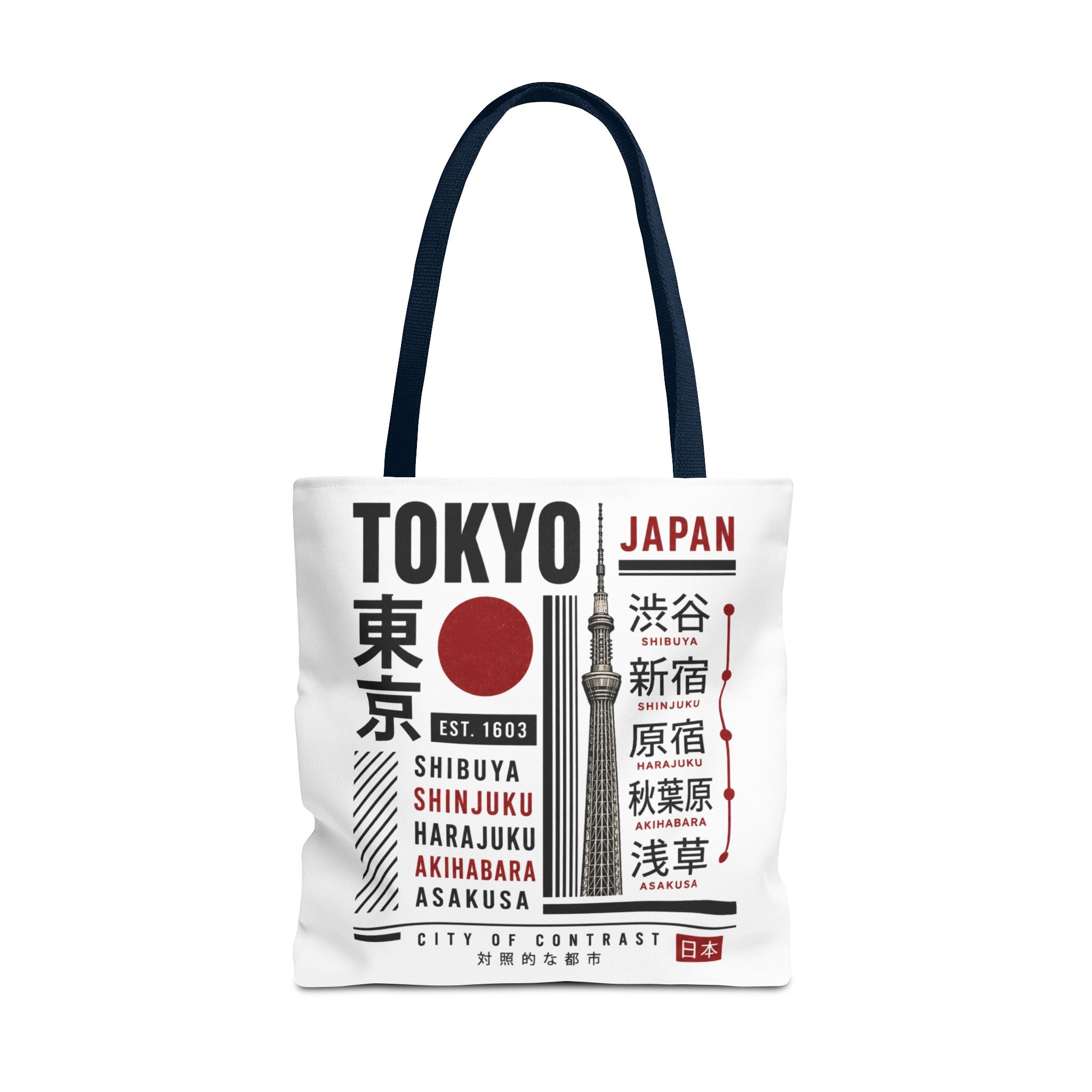 Tokyo Japan Graphic Tote Bag — Shibuya Shinjuku Harajuku Akihabara Asakusa Design