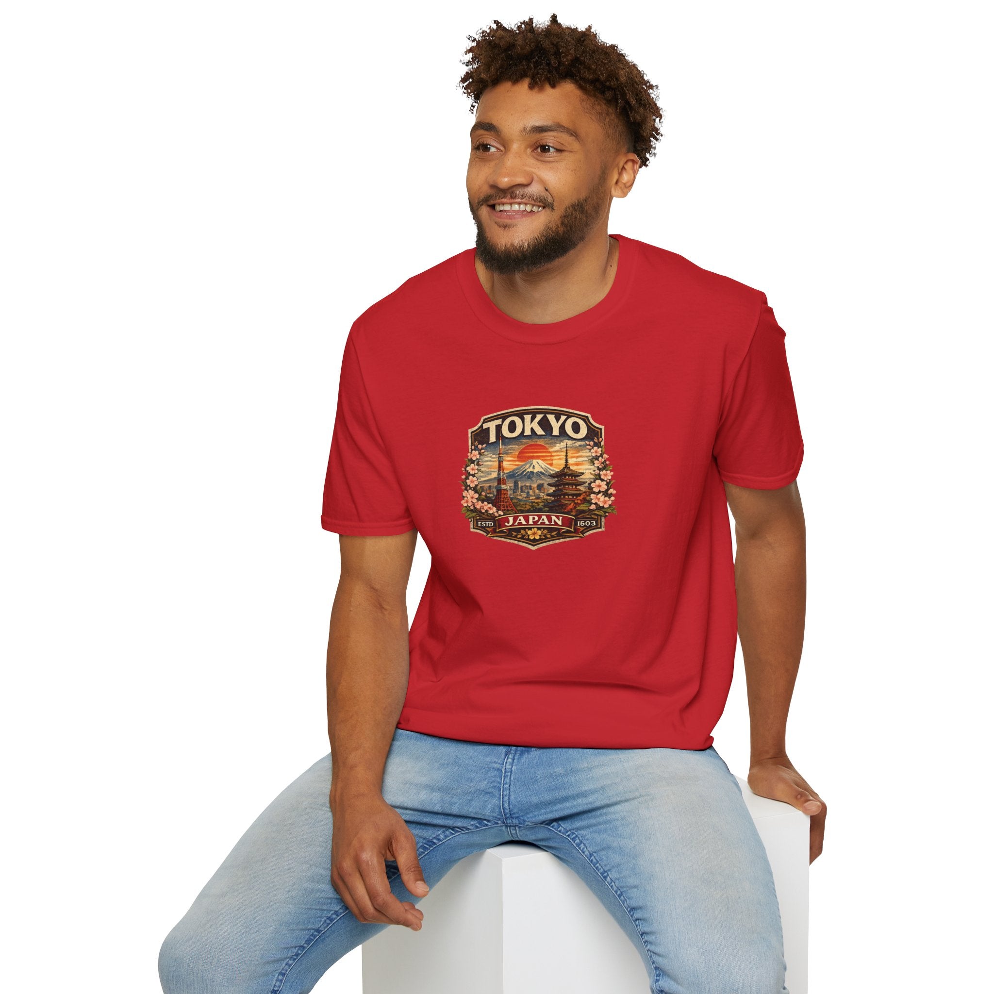 Tokyo Japan Vintage Badge T-Shirt — Mt. Fuji & Pagoda Travel Souvenir Tee