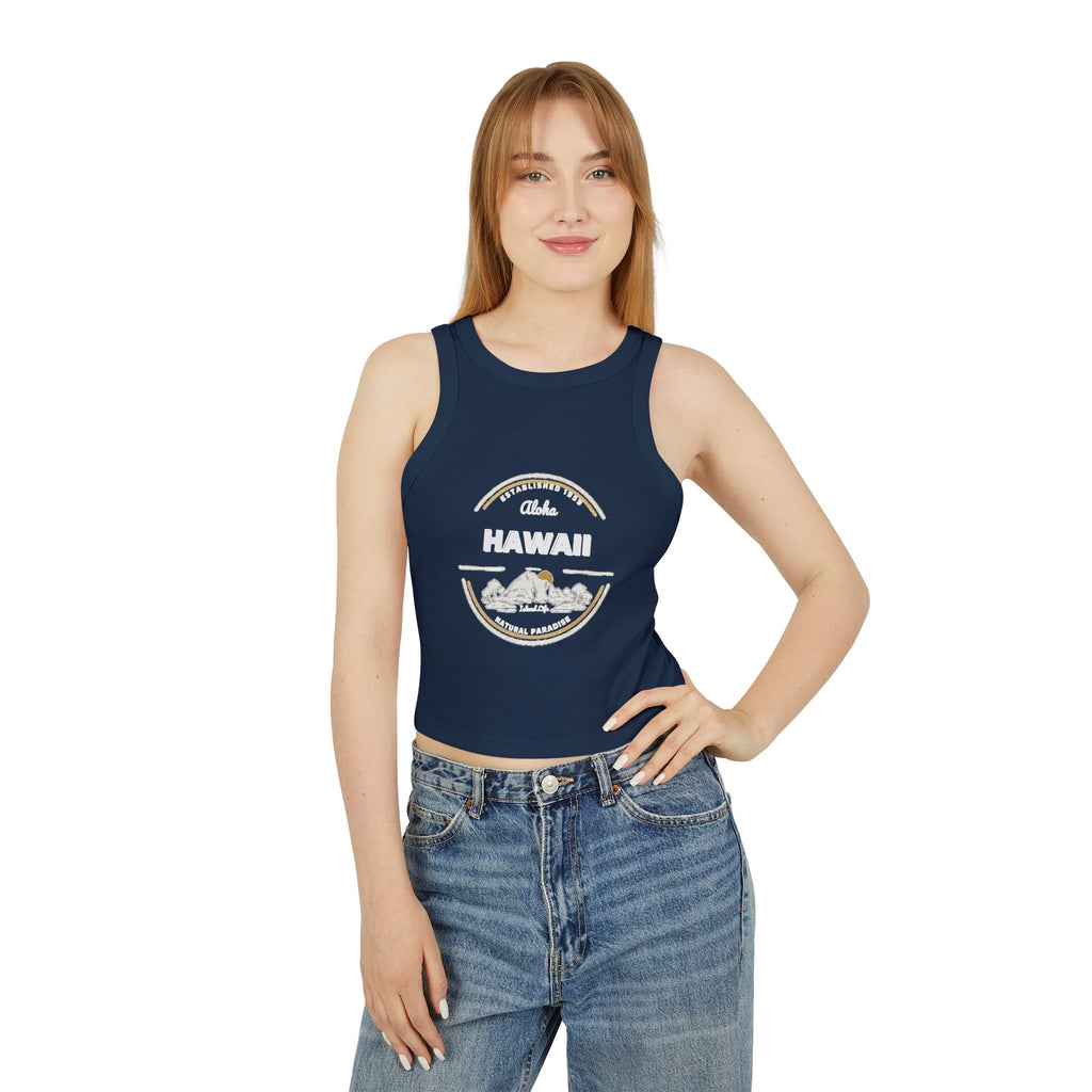Hawaii Sunset Racer Tank Top — Vintage Island Graphic