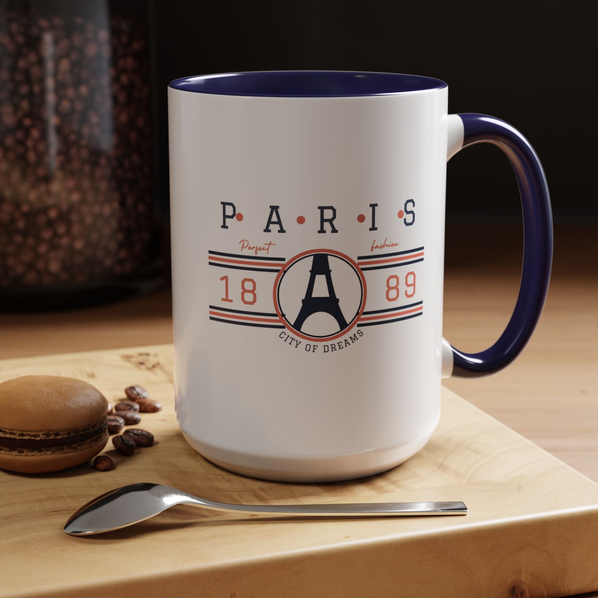 Paris Eiffel Tower Accent Coffee Mug - City of Dreams 1889 Travel Souvenir
