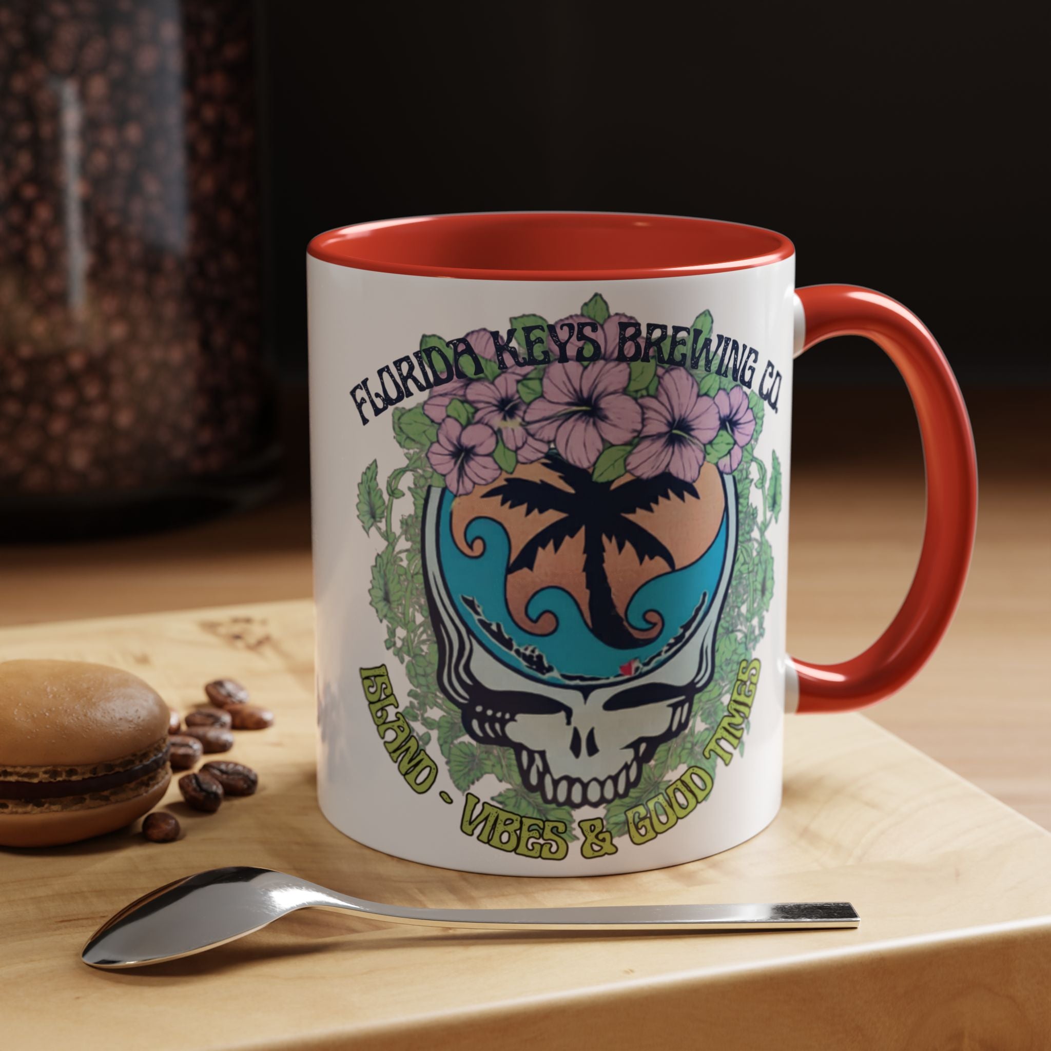 Coffee Mug — Tropical Island Vibes & Good Times Skull Design Key West Florida