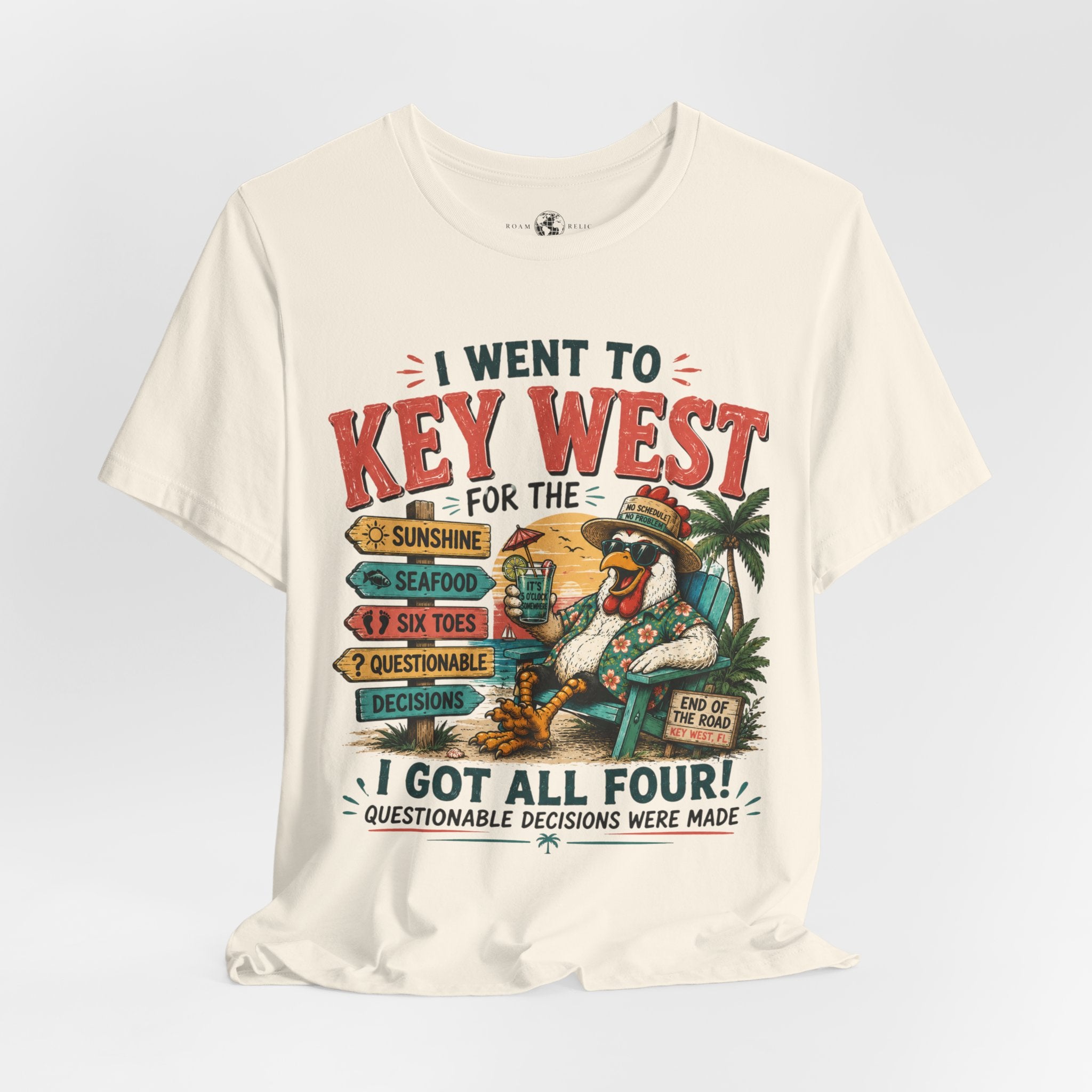 Key West Vacation T‑Shirt — "I Went to Key West for the Sunshine, Seafood, Six Toes & Questionable Decisions Were Made"