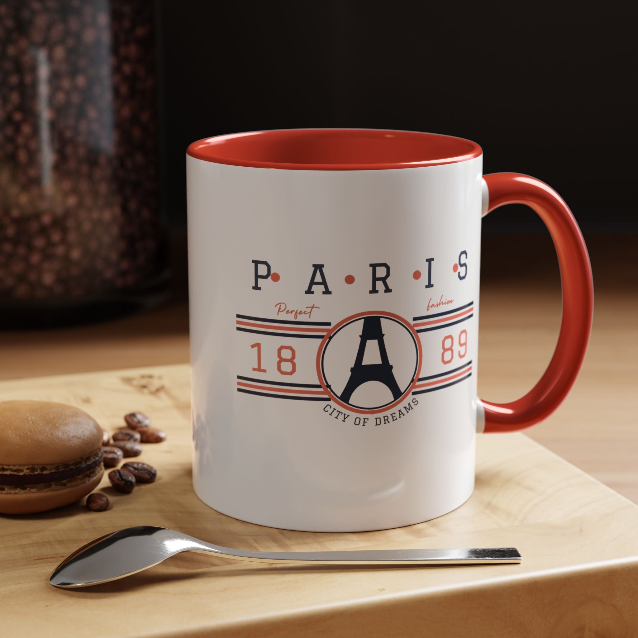 Paris Eiffel Tower Accent Coffee Mug - City of Dreams 1889 Travel Souvenir