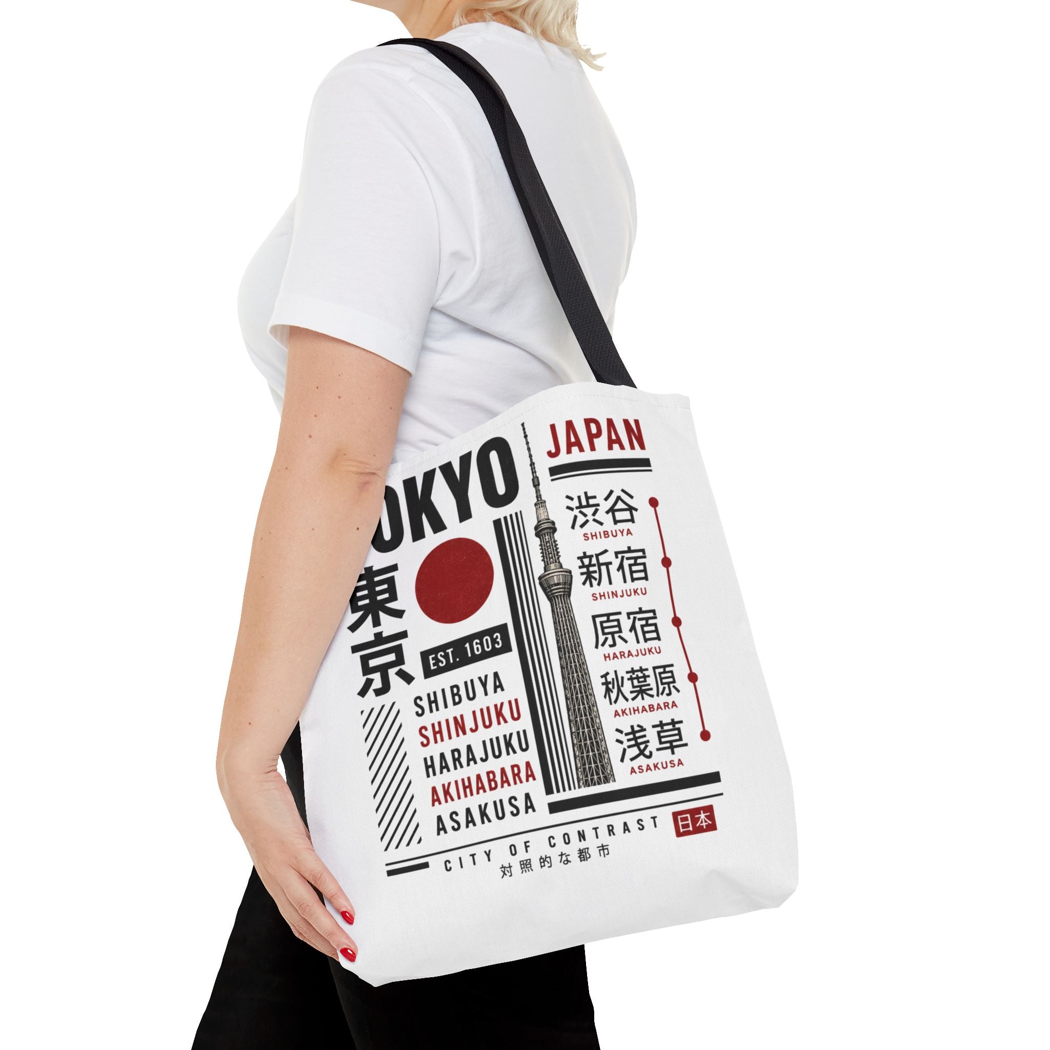 Tokyo Japan Graphic Tote Bag — Shibuya Shinjuku Harajuku Akihabara Asakusa Design
