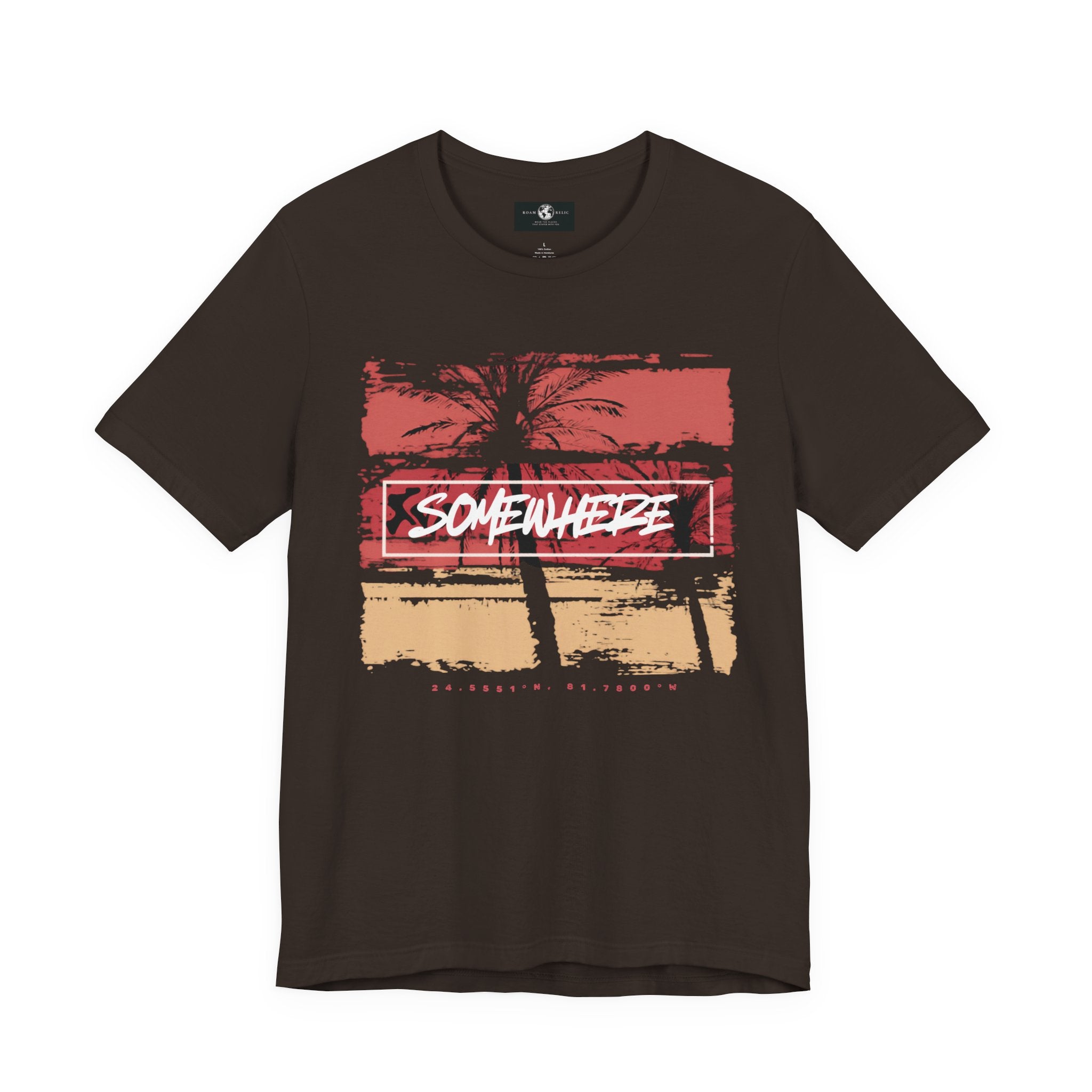 Somewhere Key West Coordinates T-Shirt — 24.5551N 81.7800W