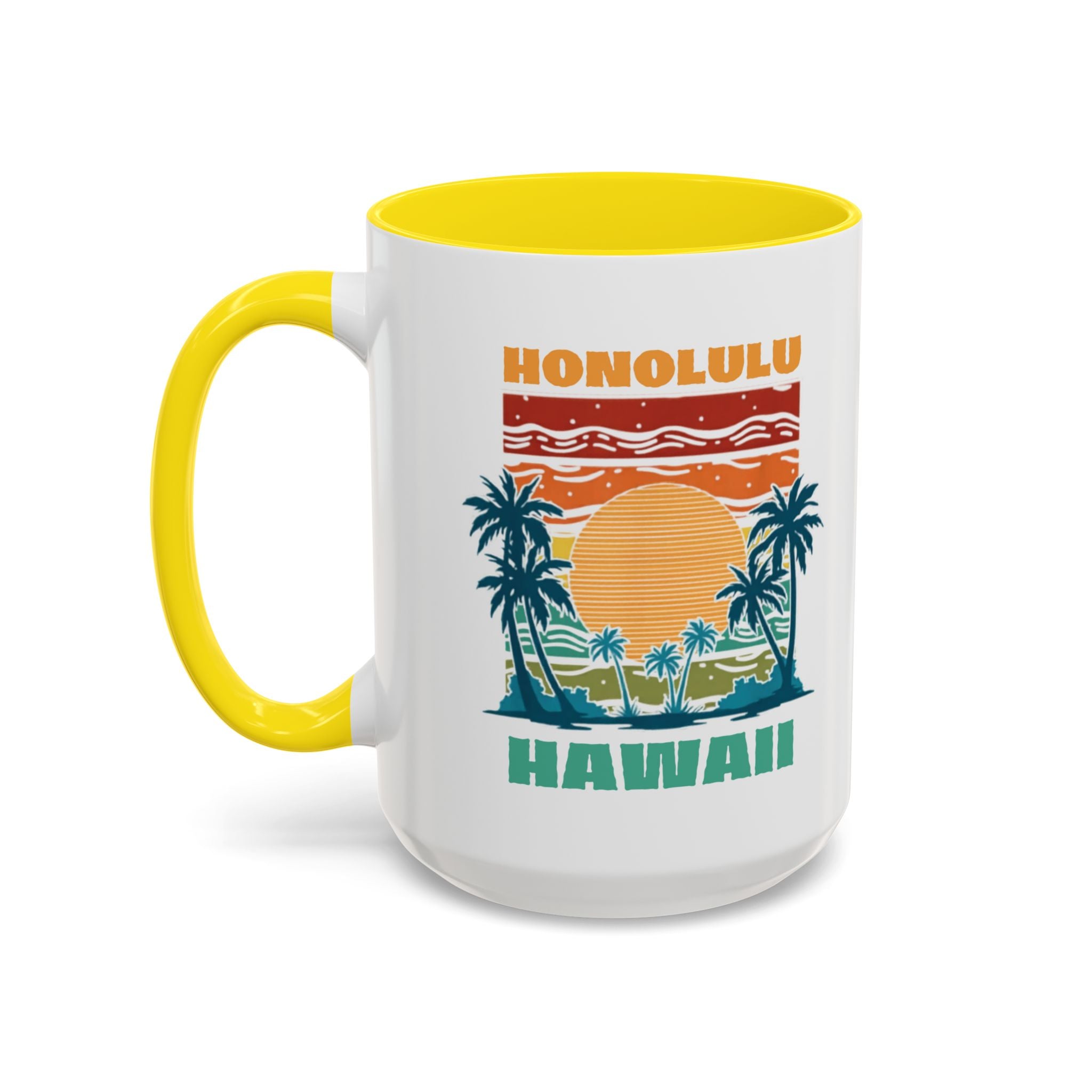 Honolulu Hawaii Vintage Sunset Coffee Mug (11/15oz)