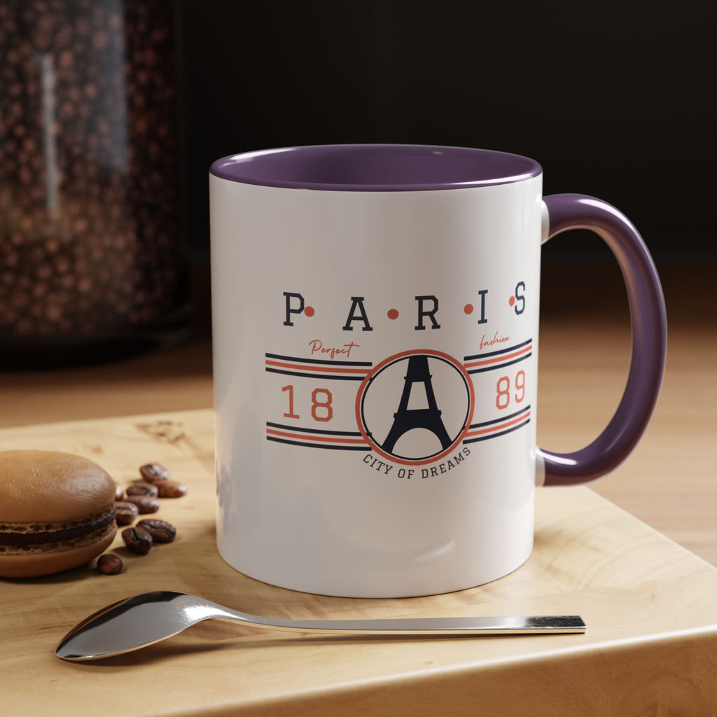 Paris Eiffel Tower Accent Coffee Mug - City of Dreams 1889 Travel Souvenir