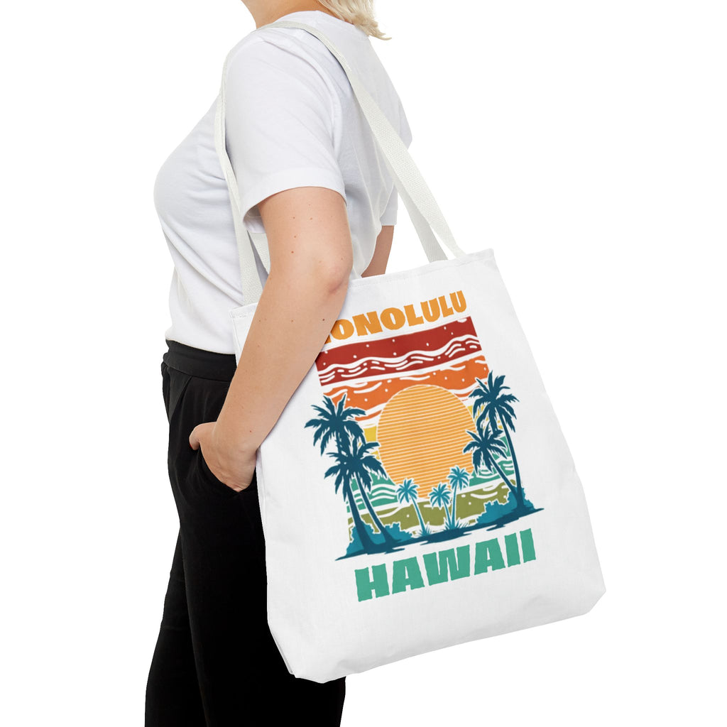 Honolulu Hawaii Sunset Tote Bag – Vintage Palm Beach Vacation Tote