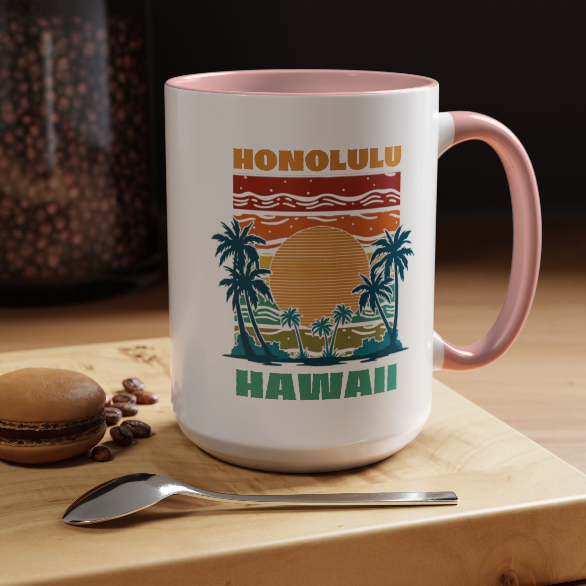 Honolulu Hawaii Vintage Sunset Coffee Mug (11/15oz)