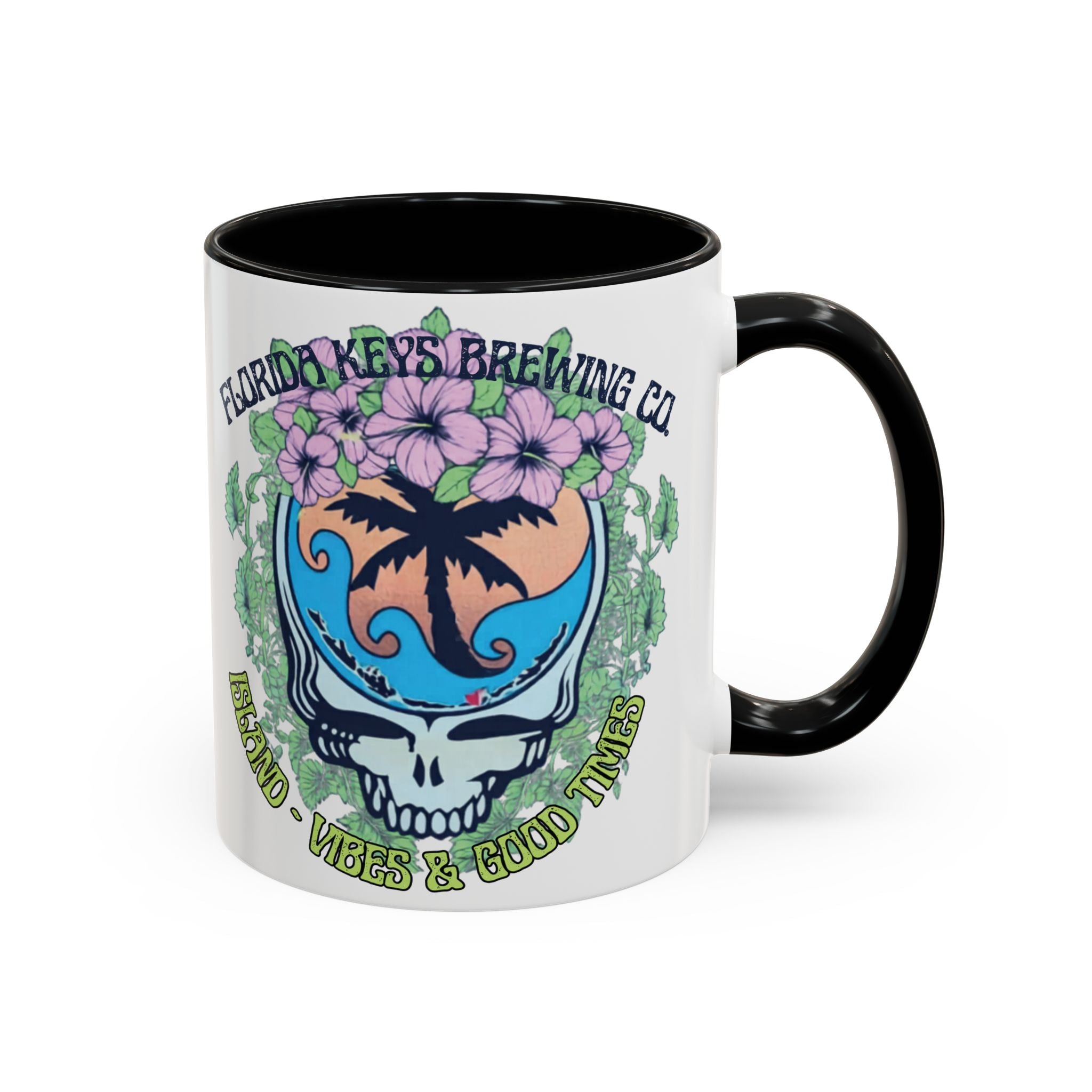 Coffee Mug — Tropical Island Vibes & Good Times Skull Design Key West Florida