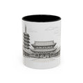 Senso-ji Temple Accent Coffee Mug — Asakusa Japan Minimal Outline Design (11/15oz)
