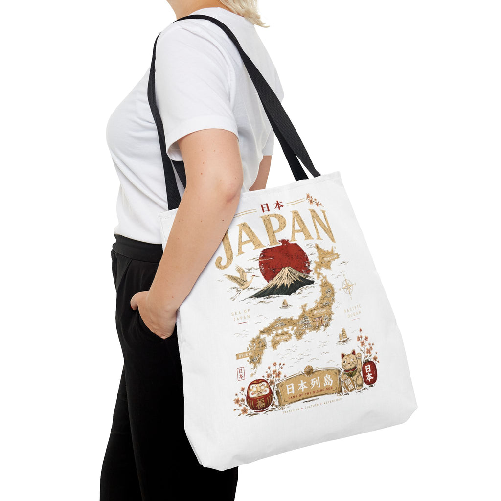 Japan Map Tote Bag – Mount Fuji & Rising Sun Travel Tote