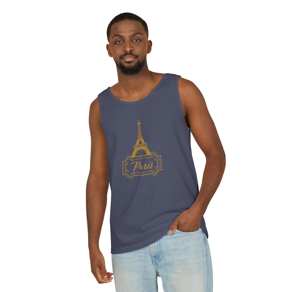 Paris Eiffel Tower Tank Top — Elegant Gold Paris Graphic