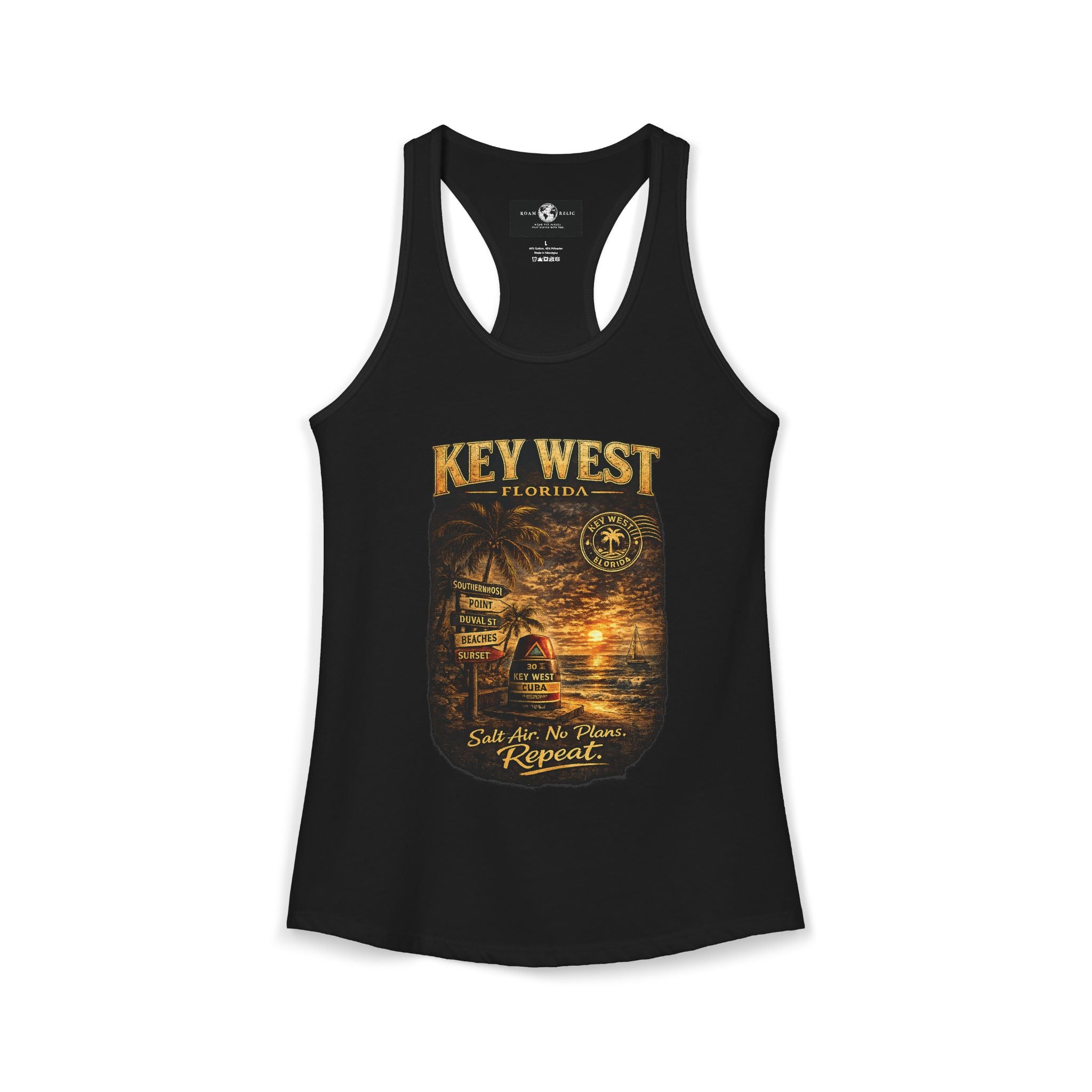 Key West Salt Air Racerback Tank — "No Plans"