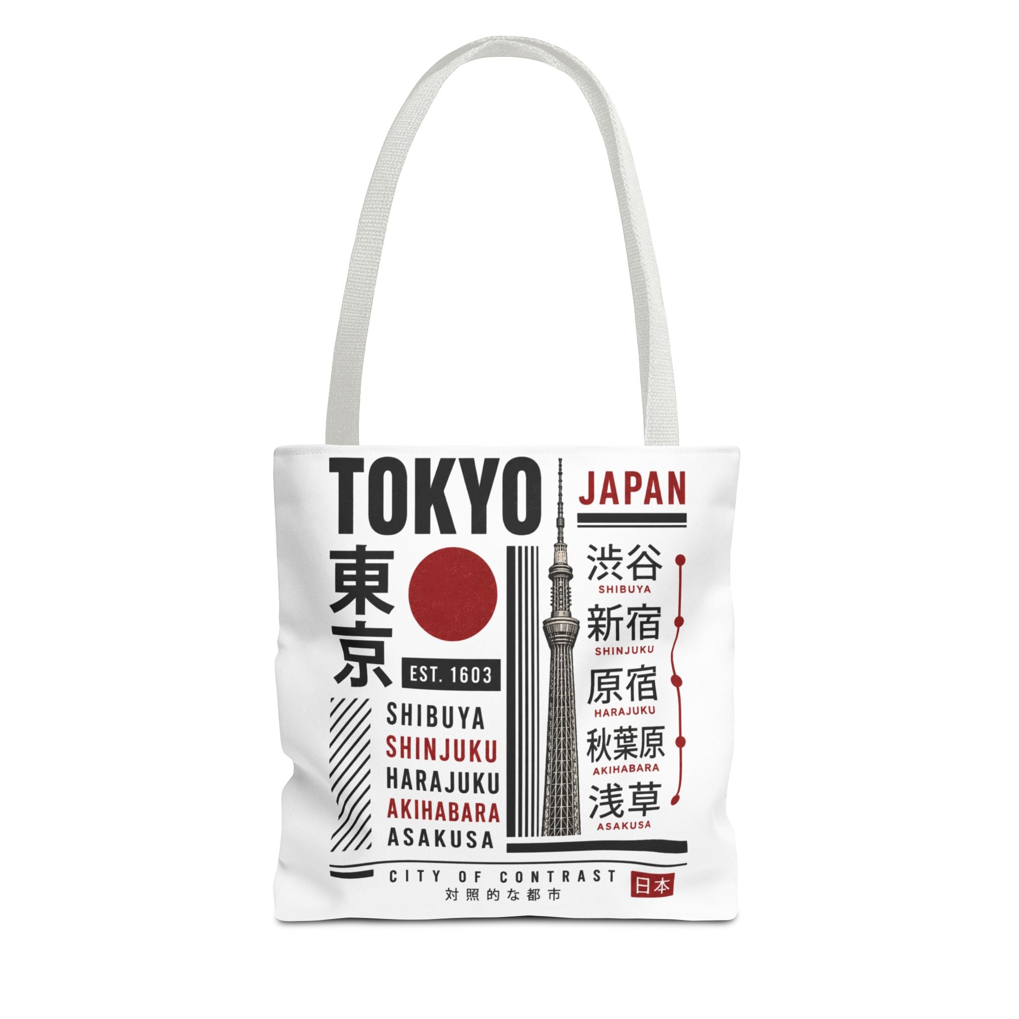 Tokyo Japan Graphic Tote Bag — Shibuya Shinjuku Harajuku Akihabara Asakusa Design
