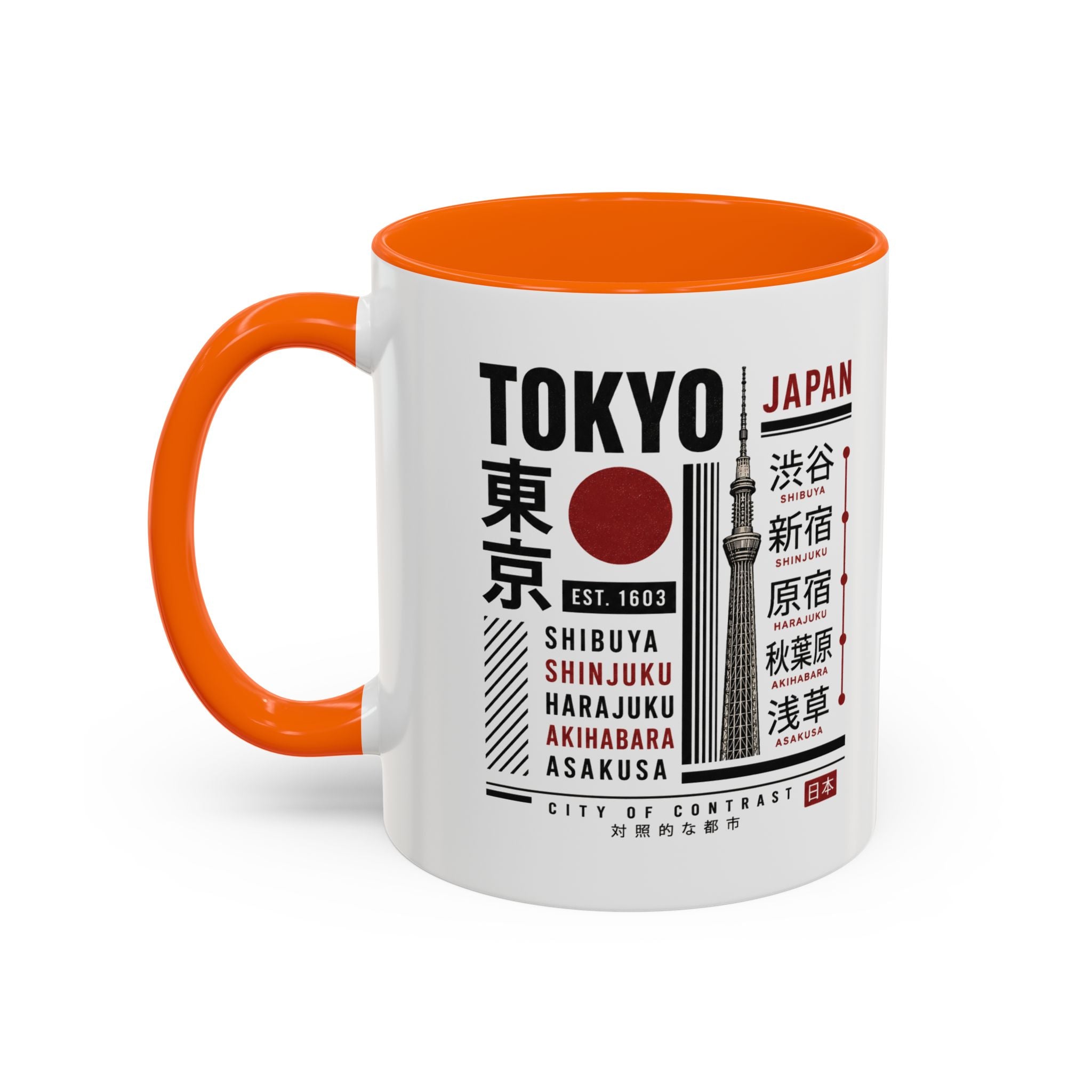 Tokyo Japan Accent Coffee Mug – Shibuya Shinjuku Harajuku Travel Souvenir (11/15oz)